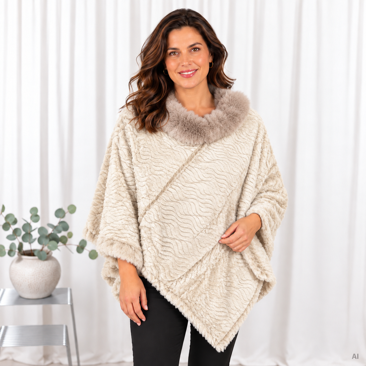 Lulu poncho, Beige