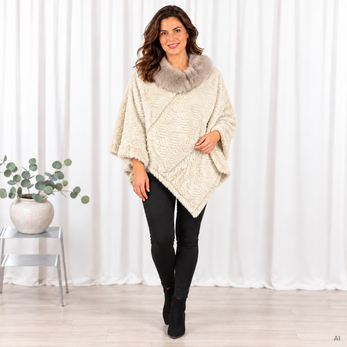 Lulu poncho, Beige