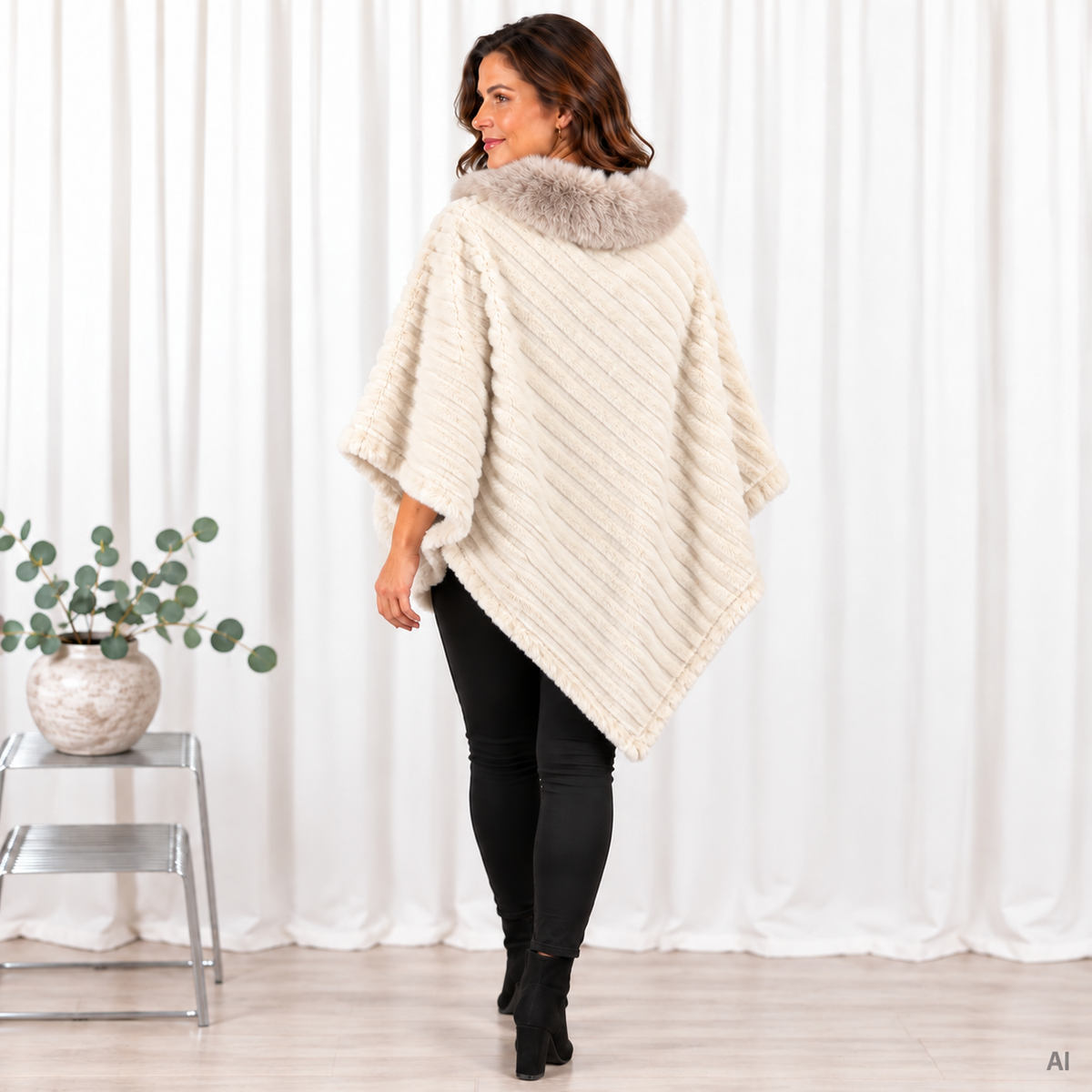 Ruby poncho, Beige