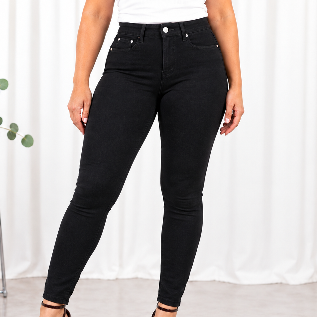 Palma push up jeans, Sort