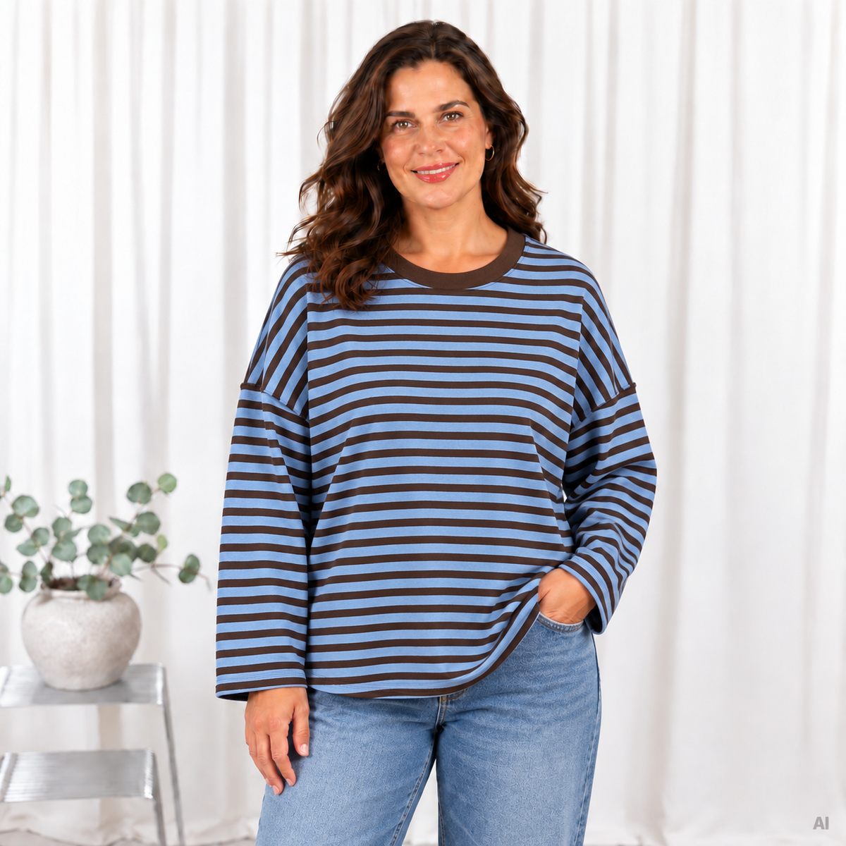Lucie long sleeve t-shirt, Blå