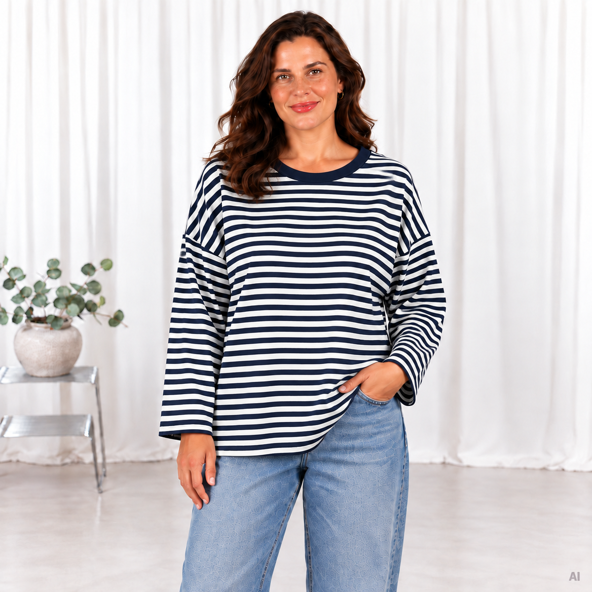 Lucie long sleeve t-shirt, Navy