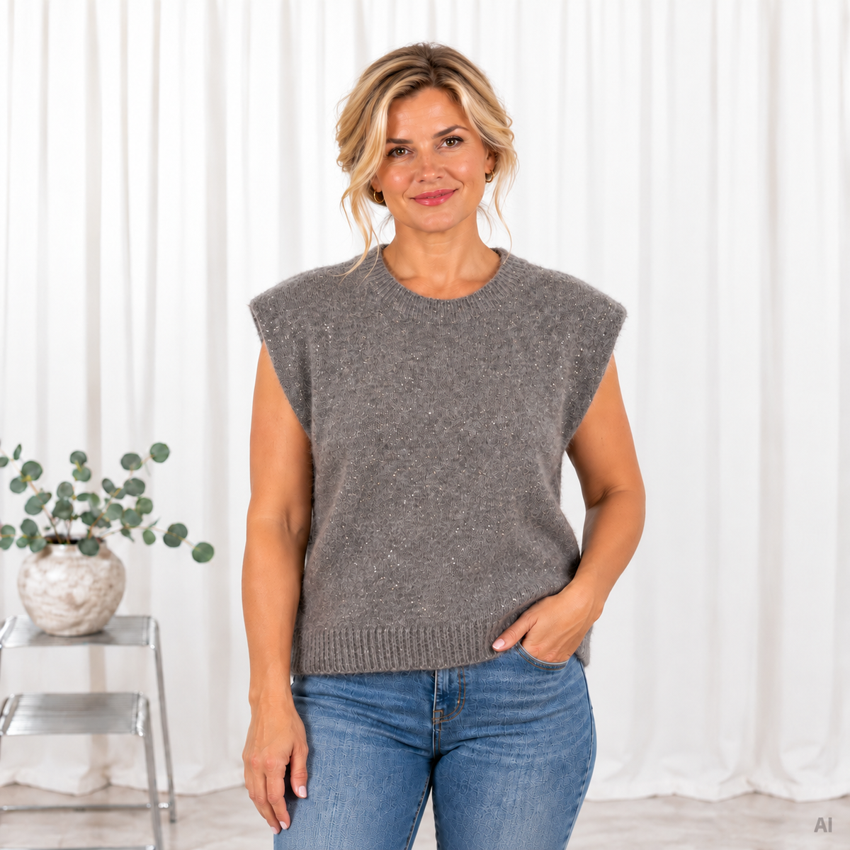 Marie pullover, Grå