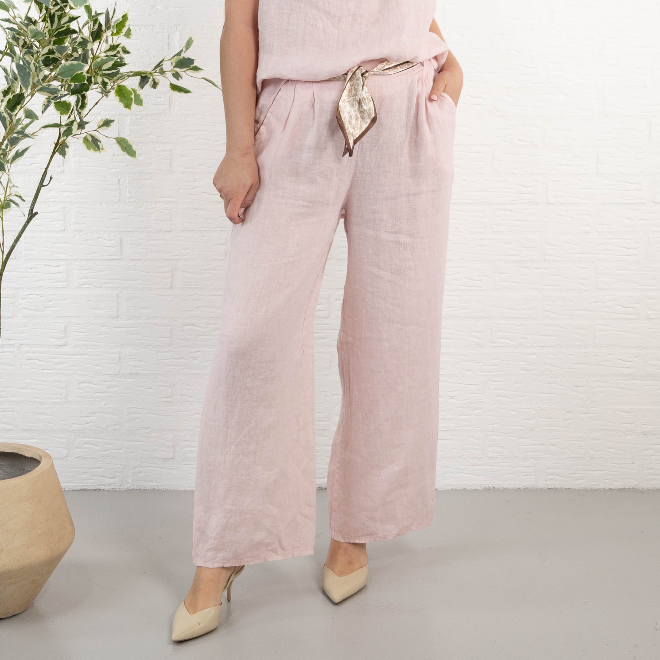 Lily ægte hør bukser, Lyserød