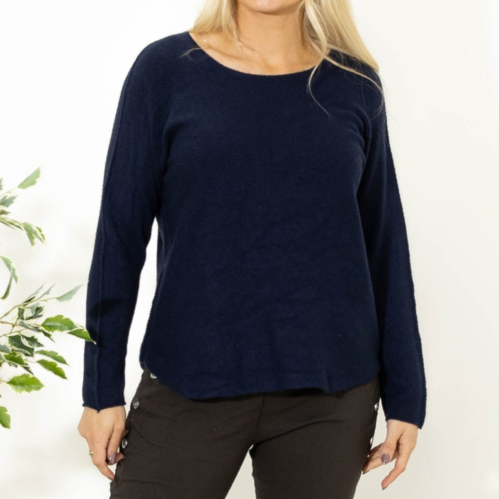 Klara rundhals strik, Navy