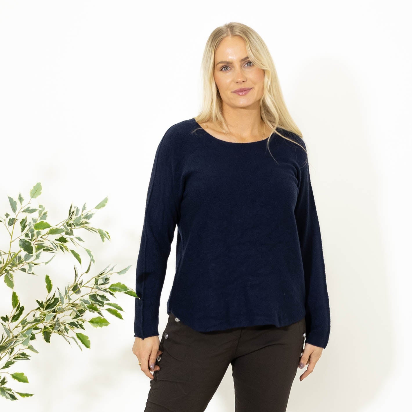 Klara rundhals strik, Navy