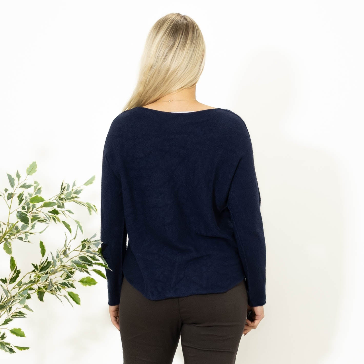 Klara rundhals strik, Navy