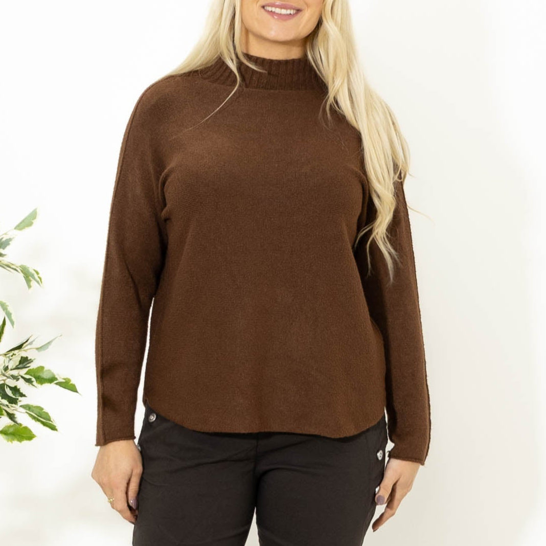 Babette strik m. turtleneck, Choko