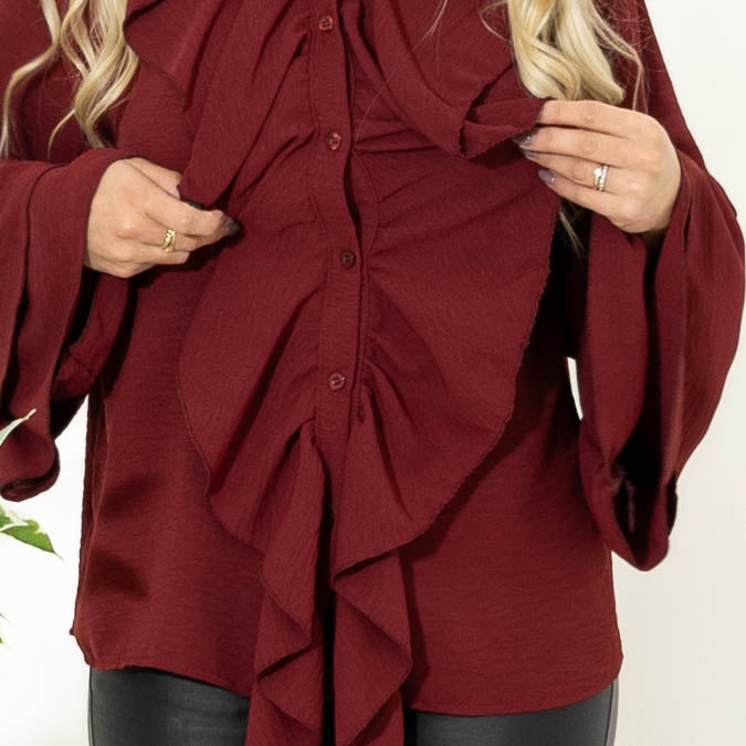 Kali flæseskjorte, bordeaux