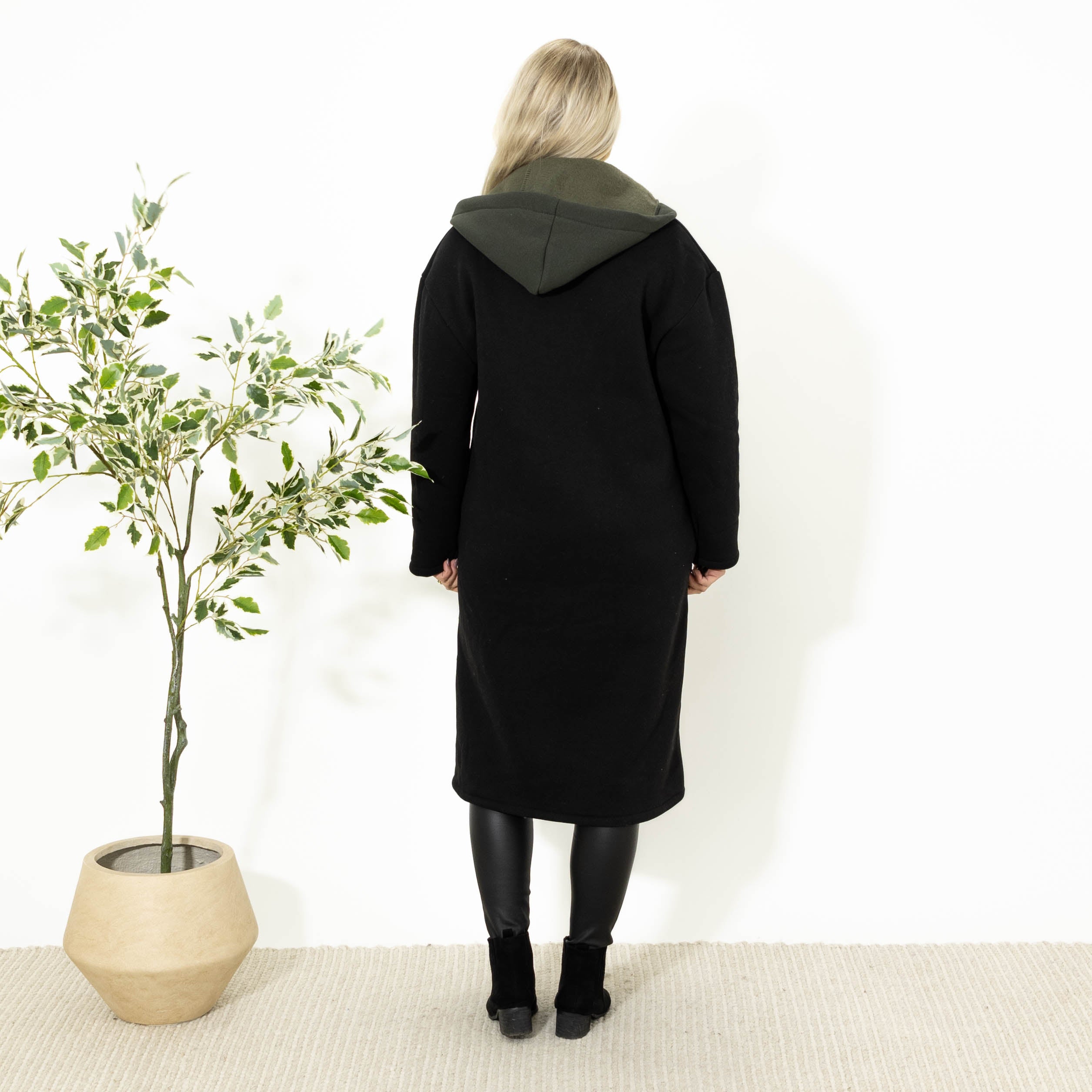 Oline sweatshirt m. hoodie, Sort