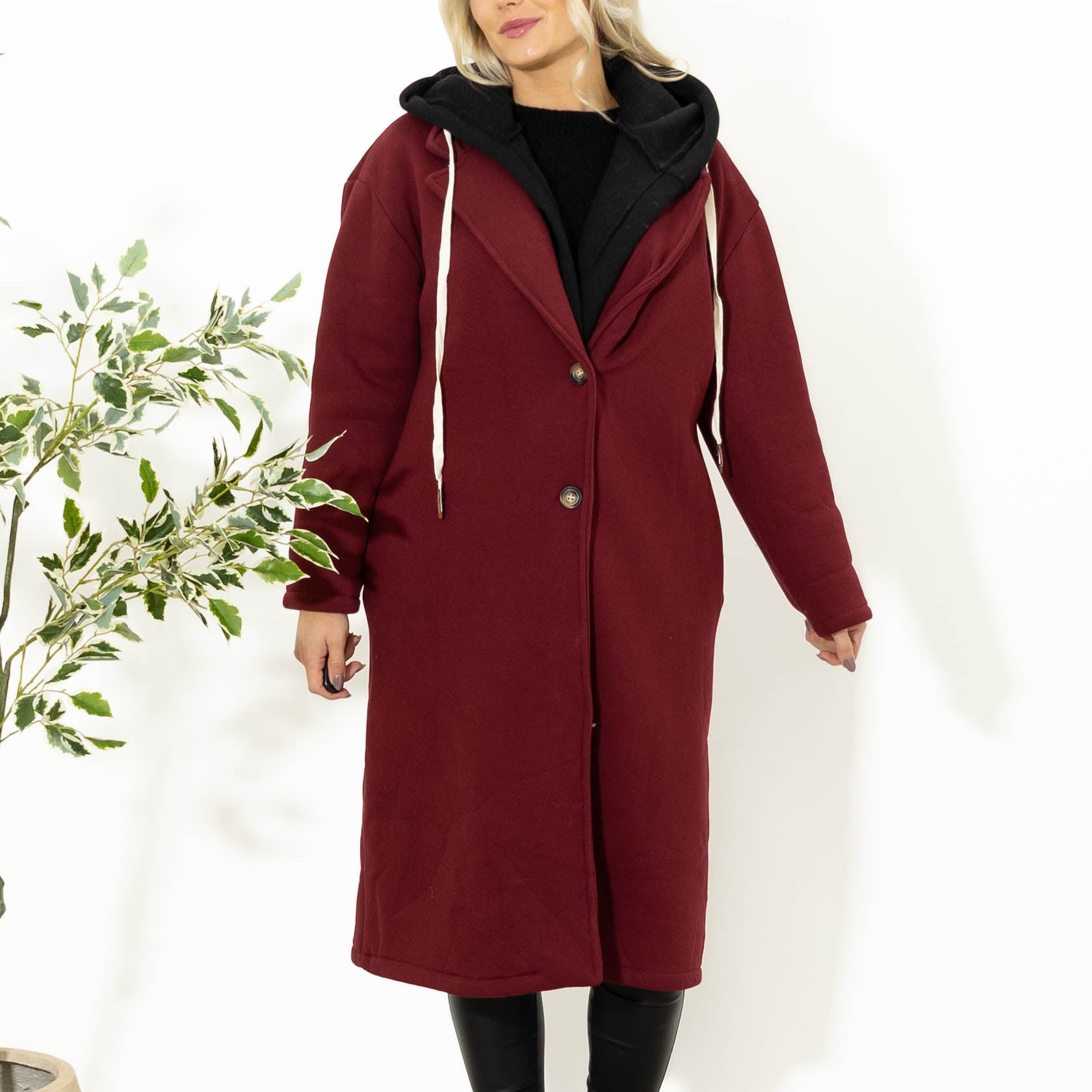 Oline sweatshirt m. hoodie, Bordeaux