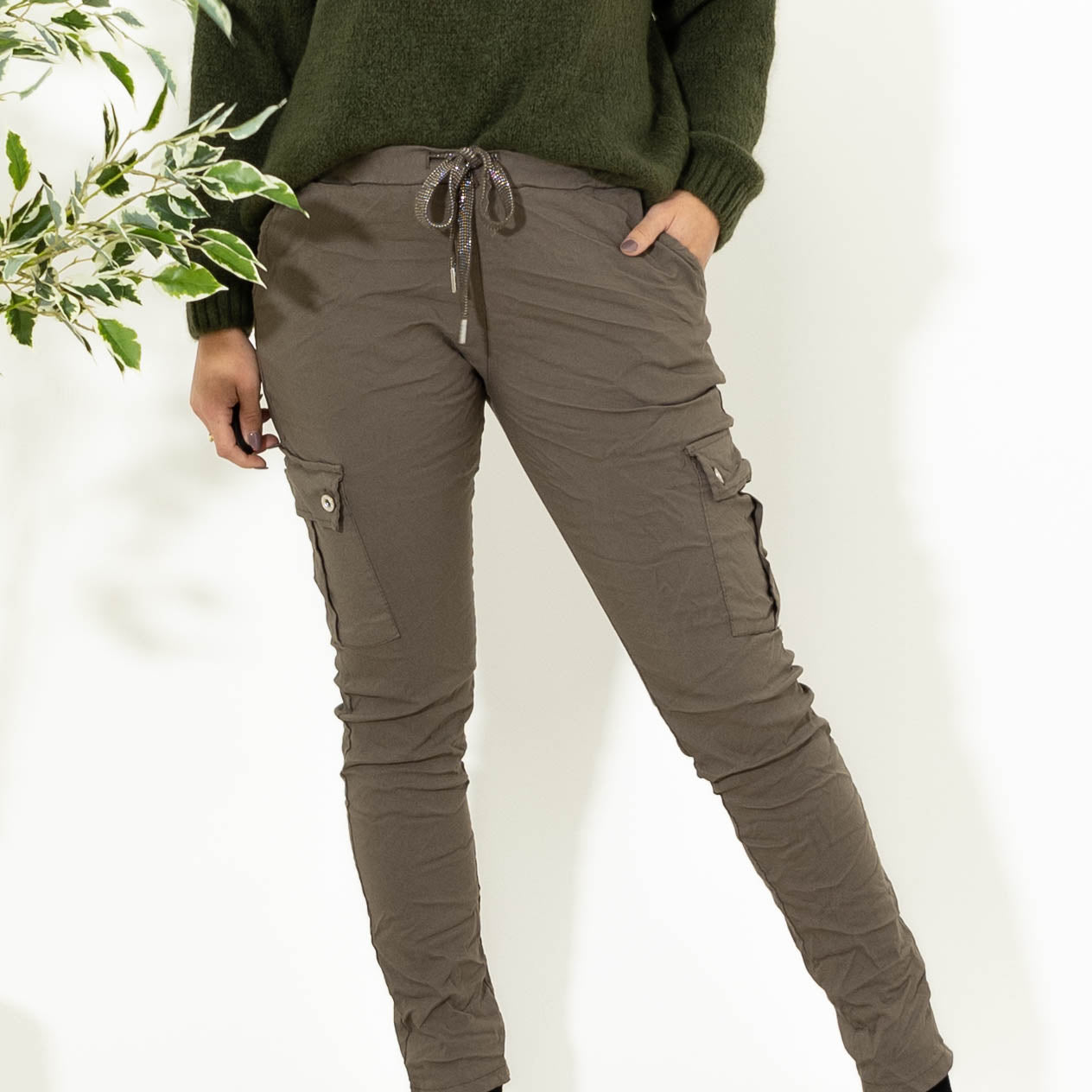 Cassie cargo bukser, Taupe