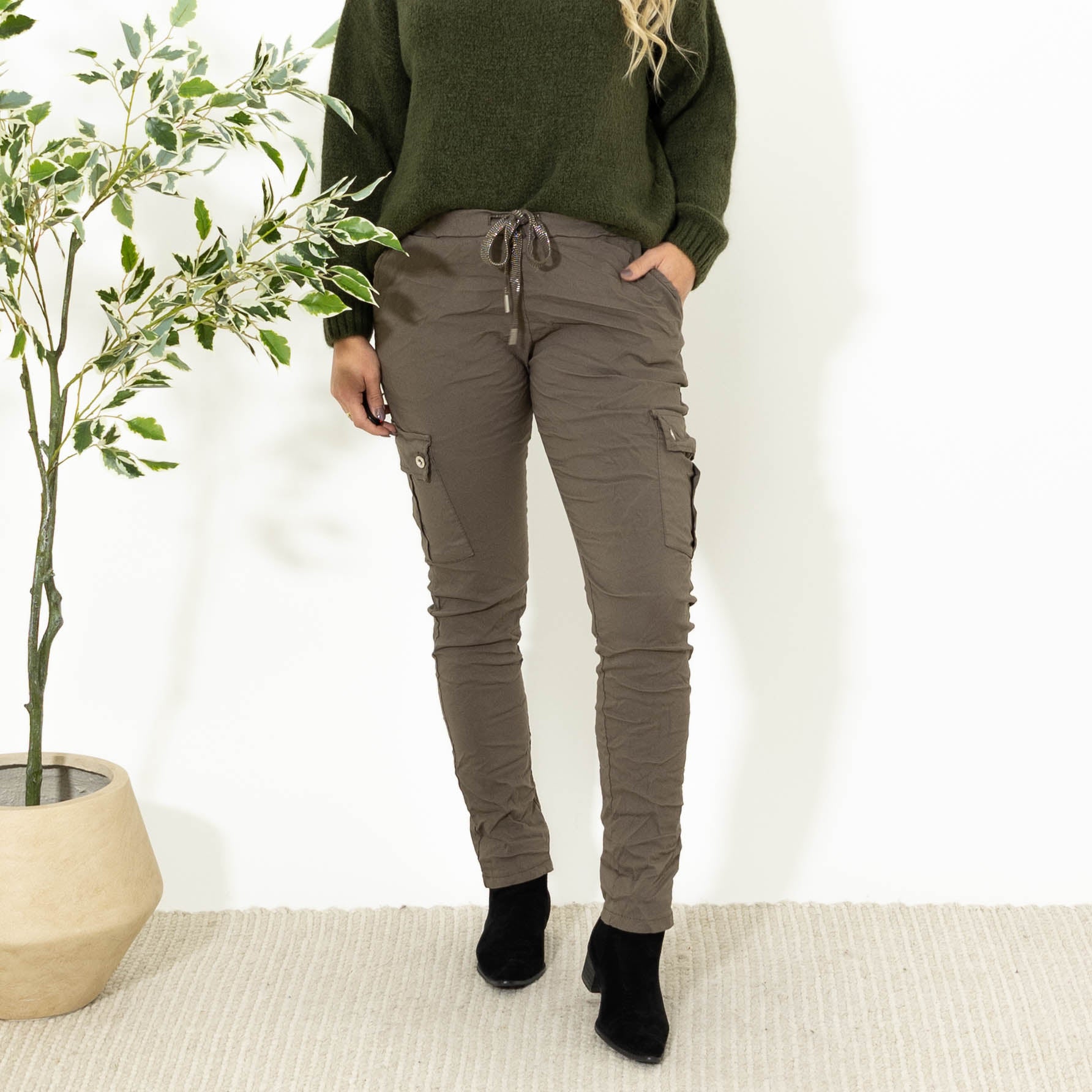 Cassie cargo bukser, Taupe