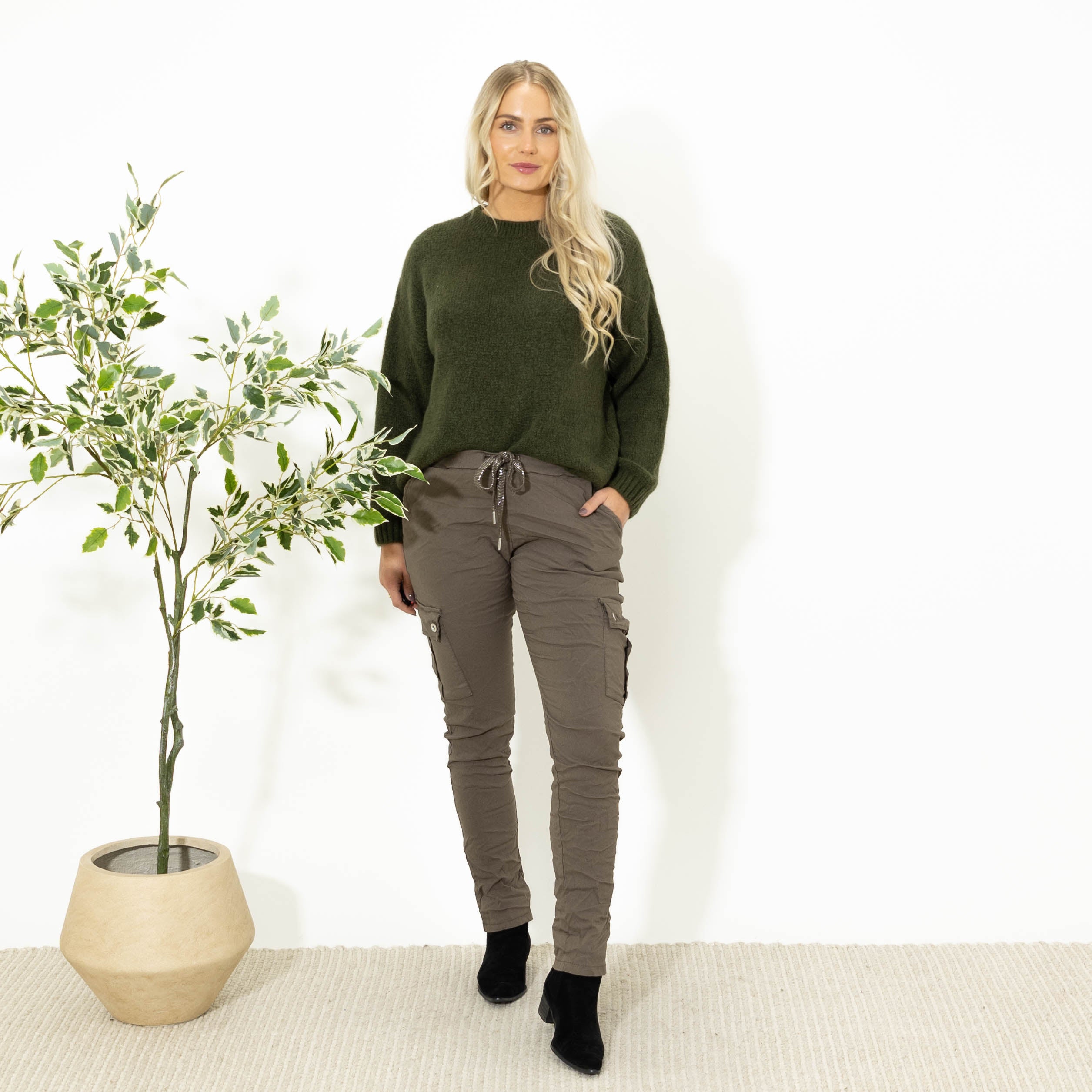 Cassie cargo bukser, Taupe