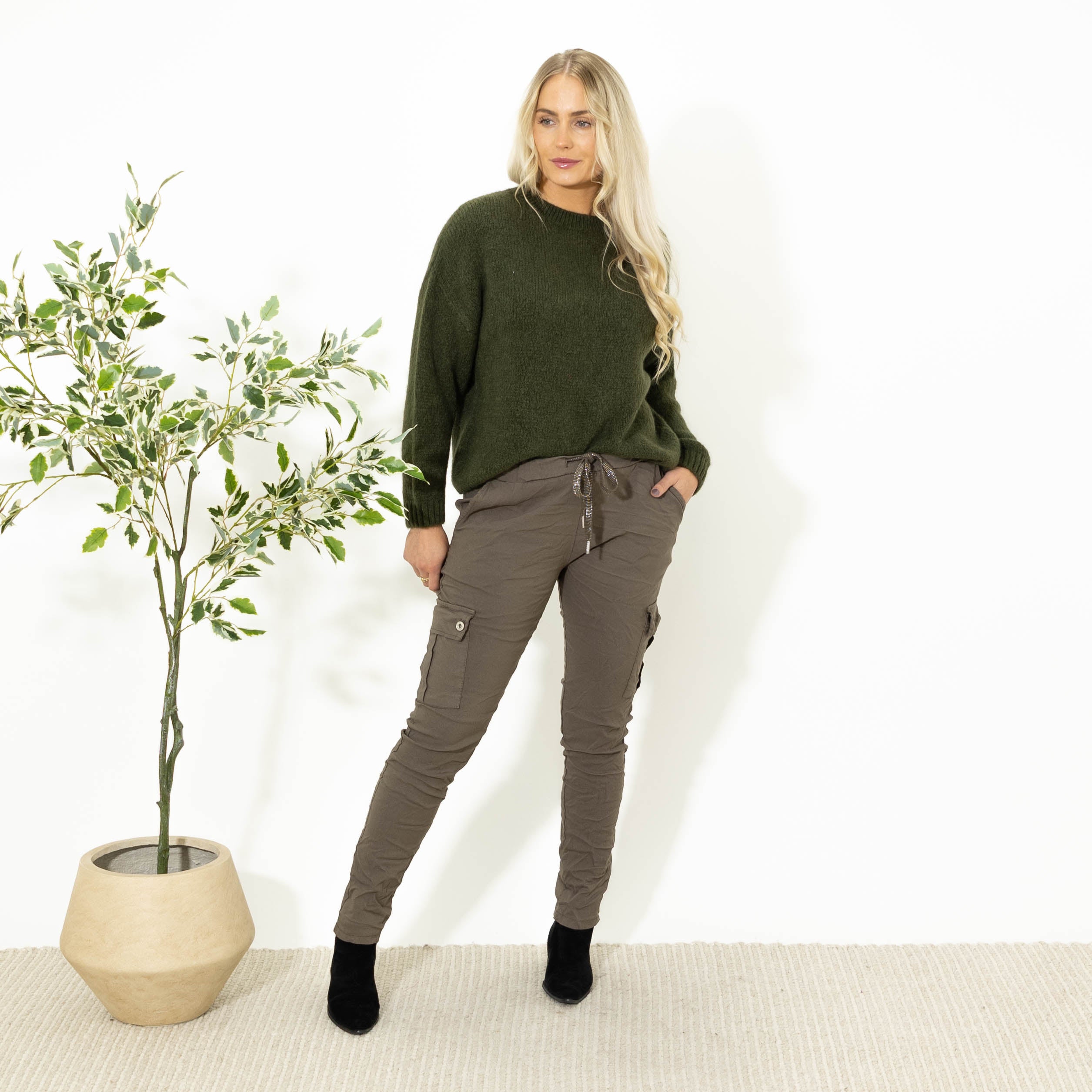 Cassie cargo bukser, Taupe