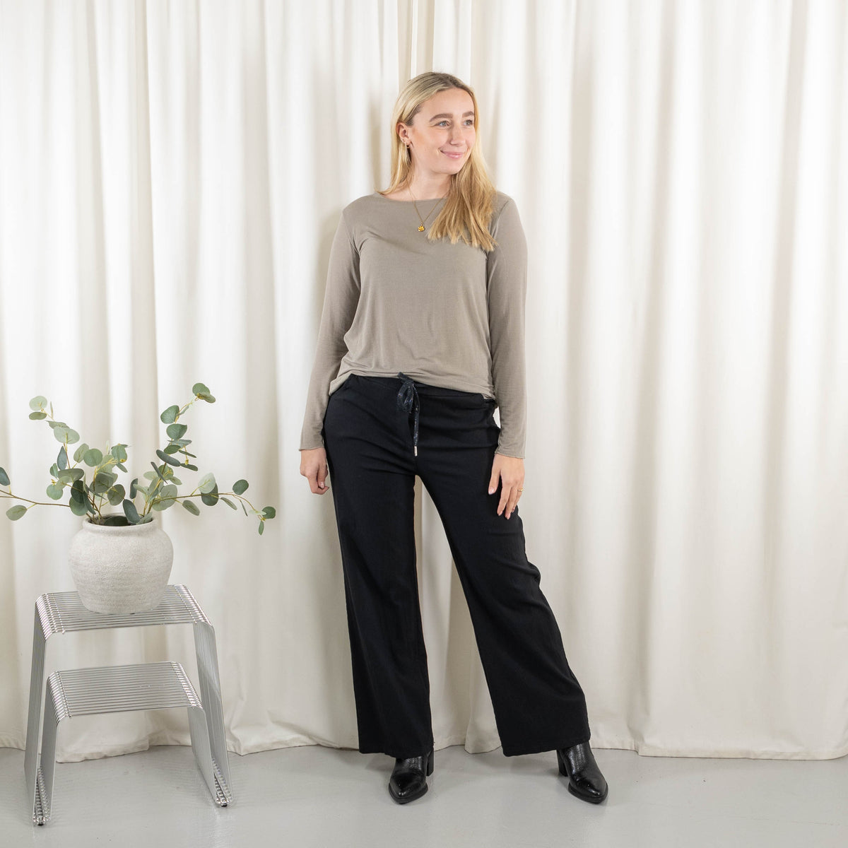Cashy long sleeve, Taupe