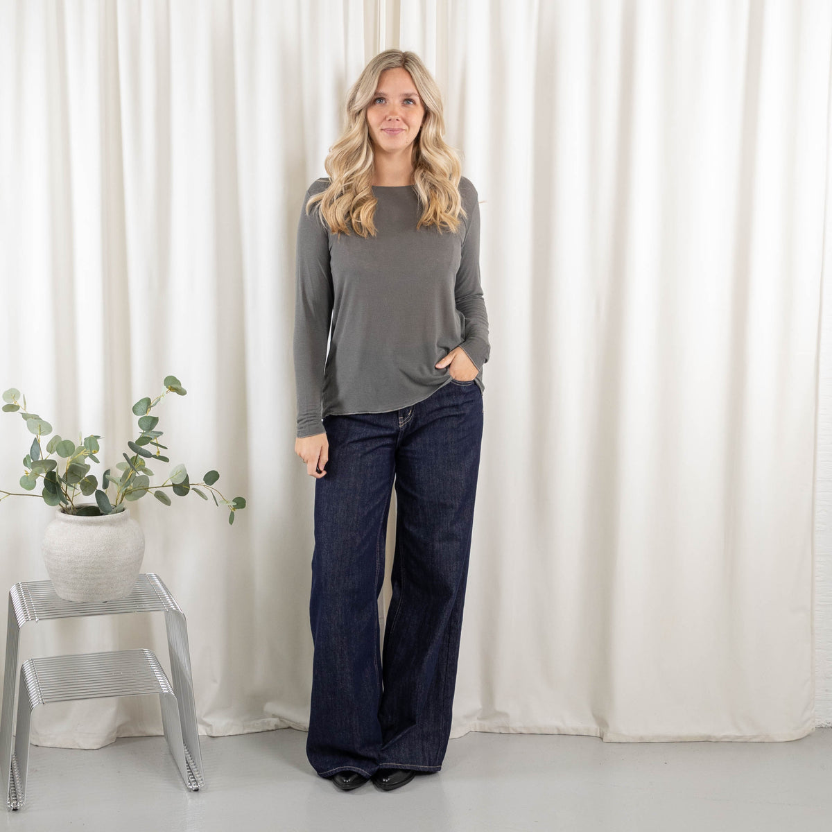 Cashy long sleeve, Grå