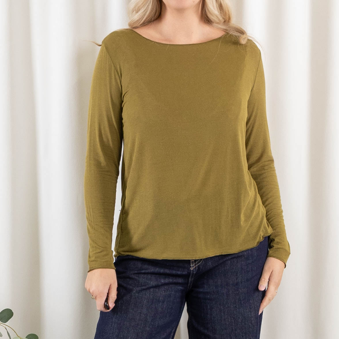 Cashy long sleeve, Oliven