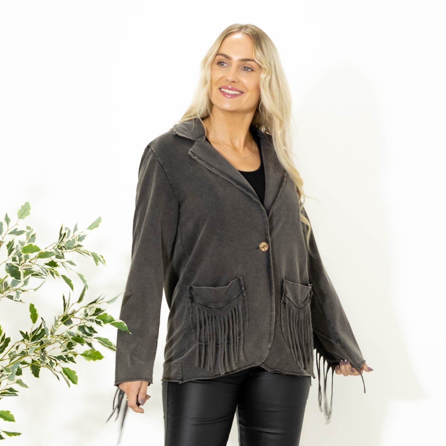 Helle bomulds jakke, Grå