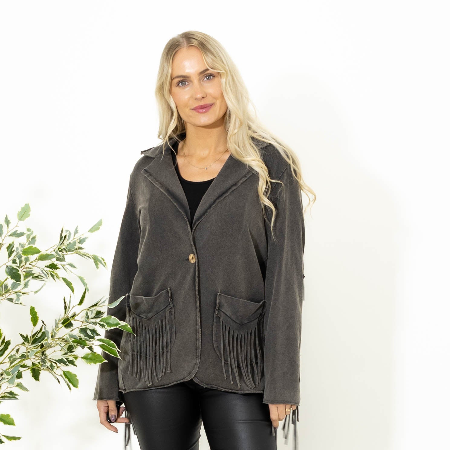 Helle bomulds jakke, Grå