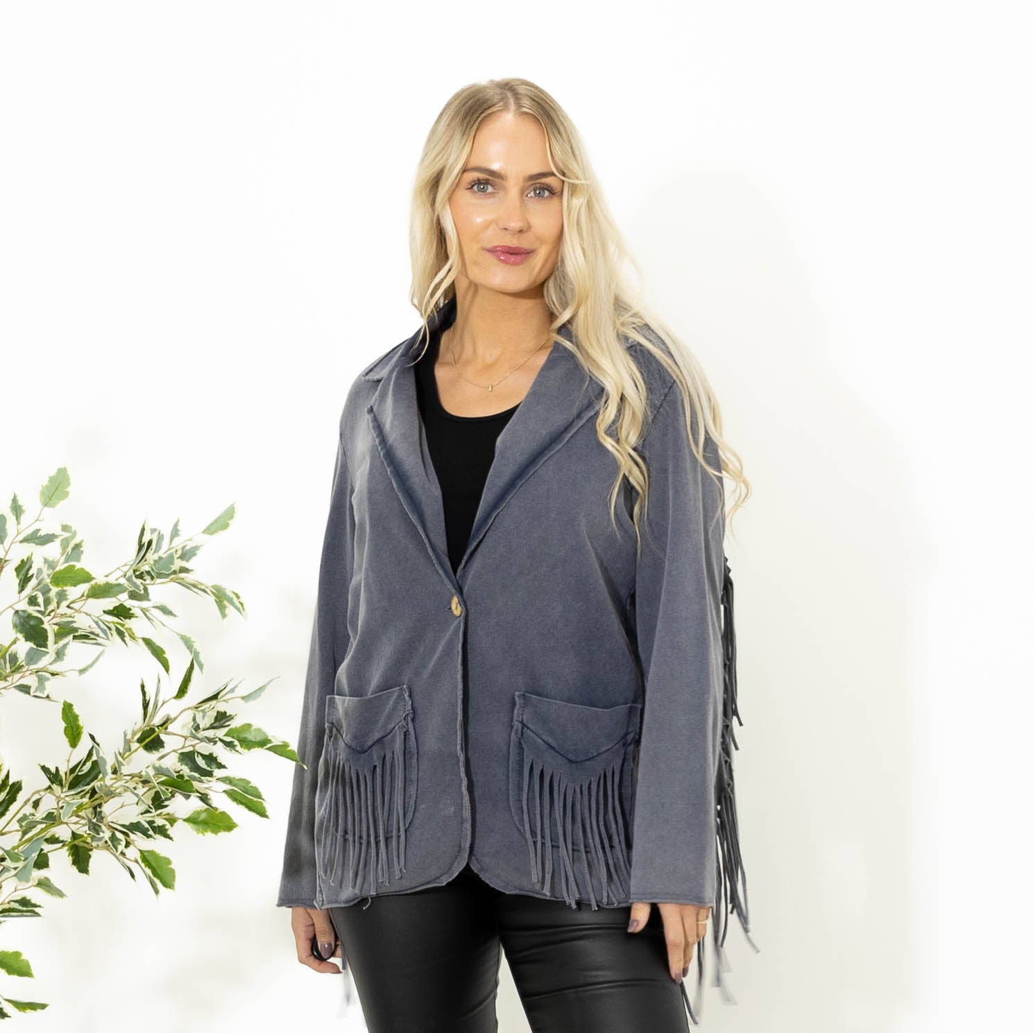 Helle bomulds jakke, Blå