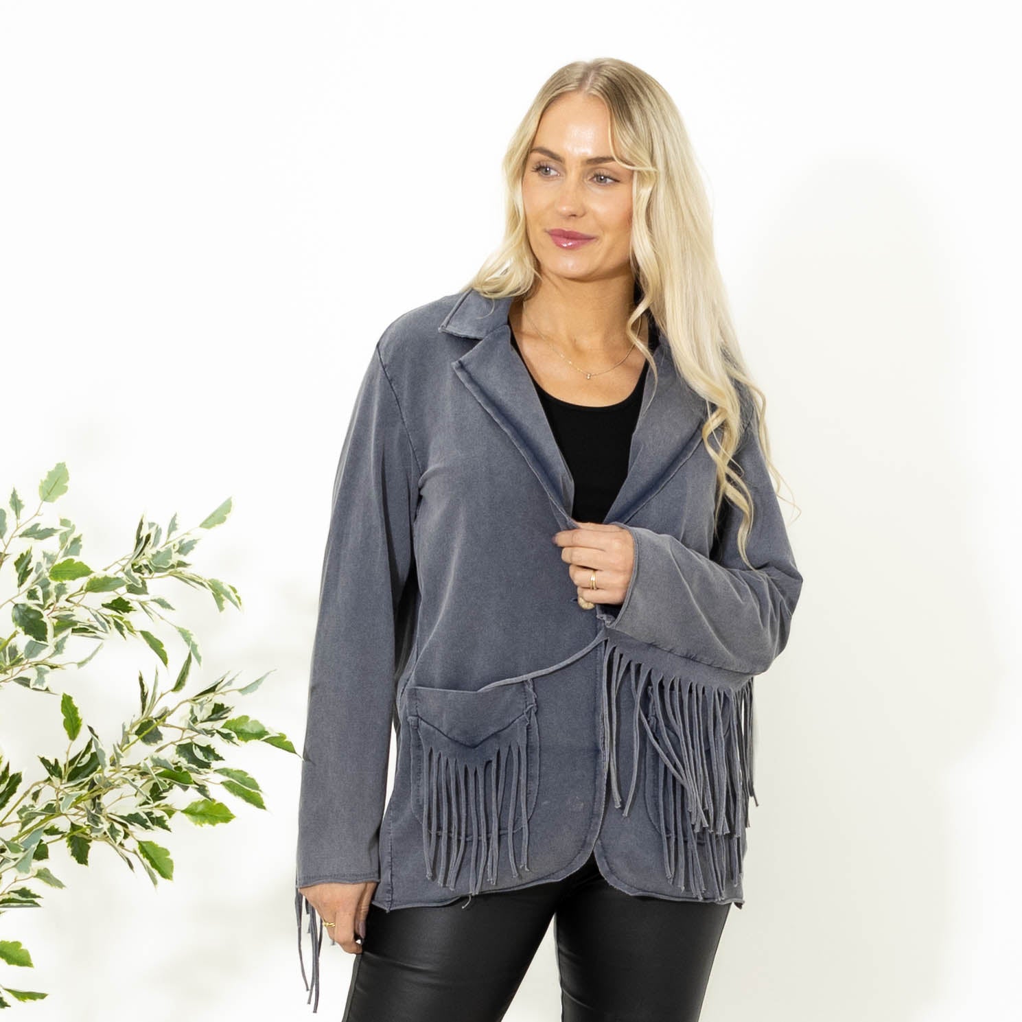 Helle bomulds jakke, Blå