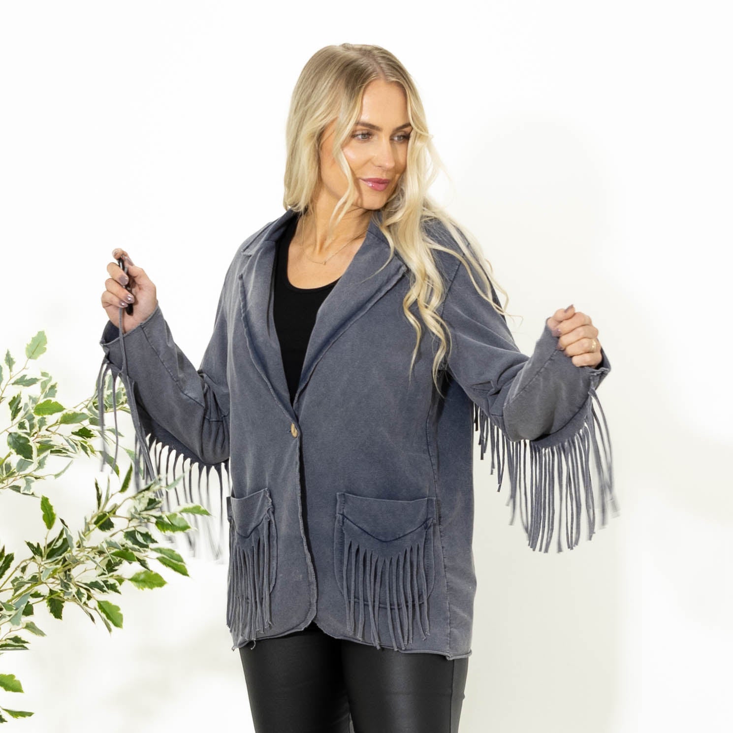 Helle bomulds jakke, Blå