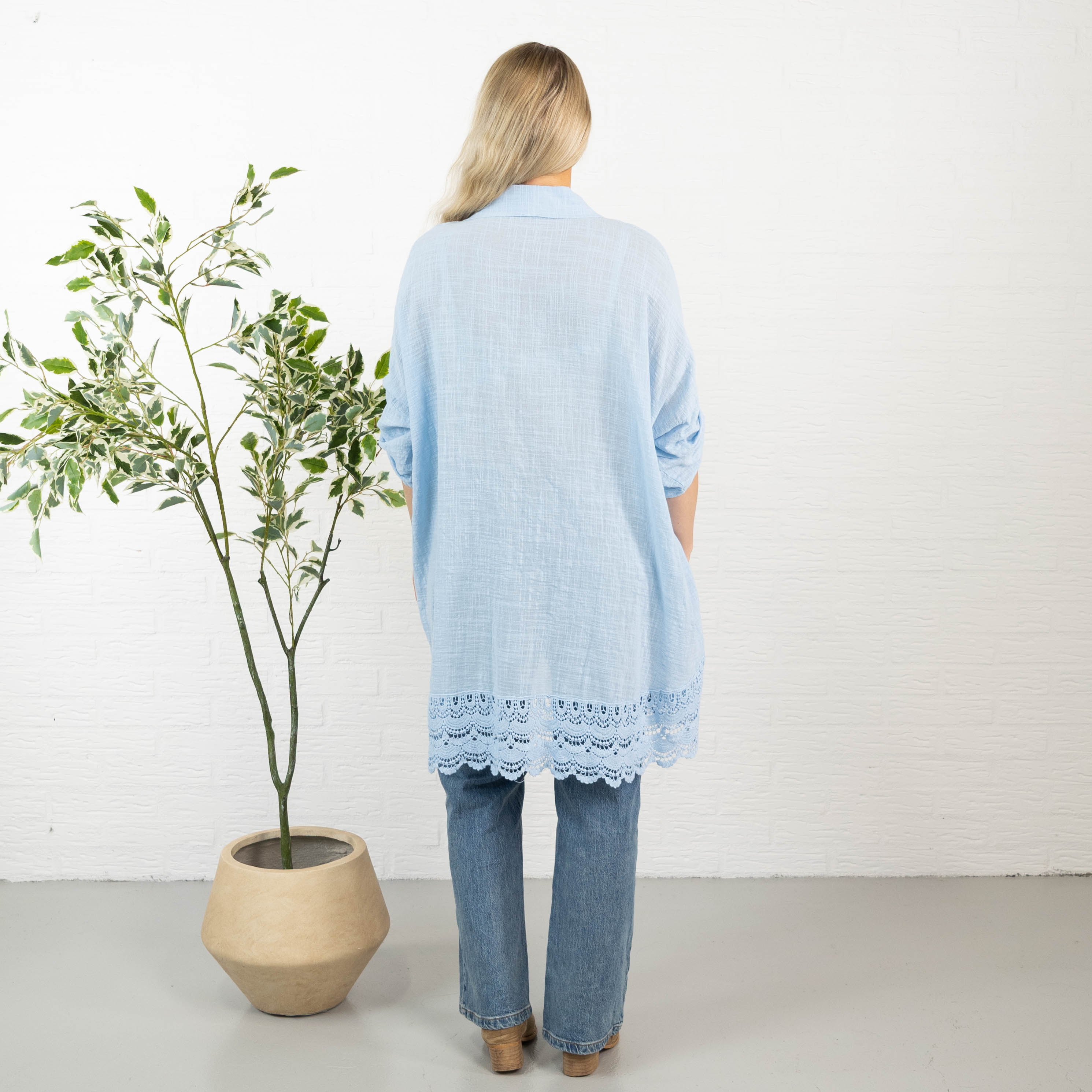 Rebecca tunika, Lyseblå