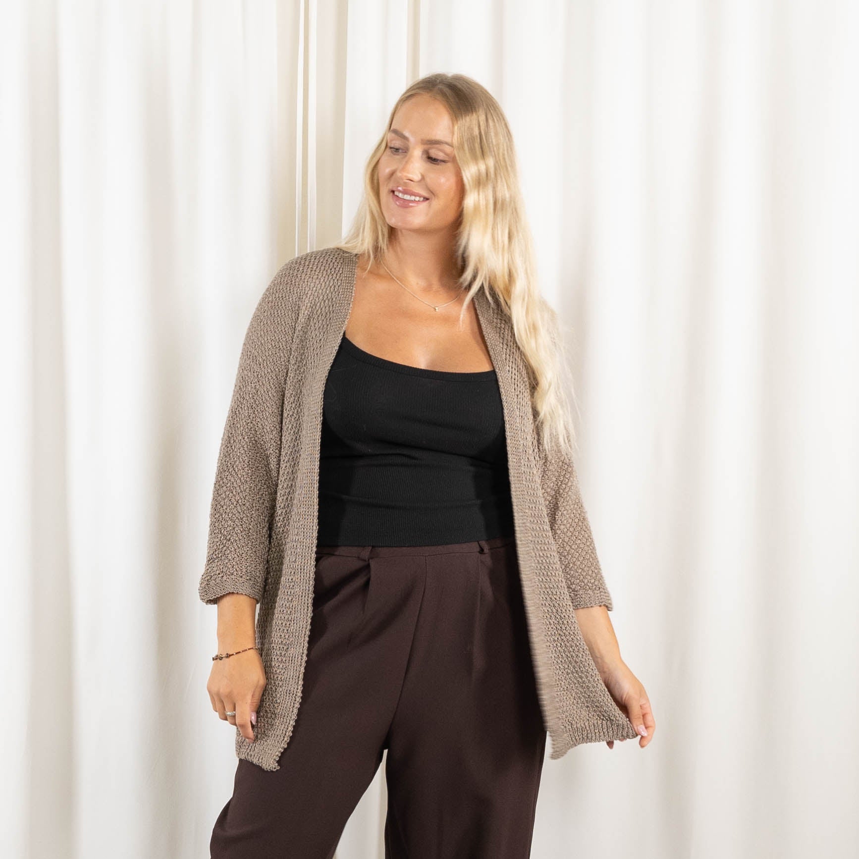 Lise cardigan, Taupe