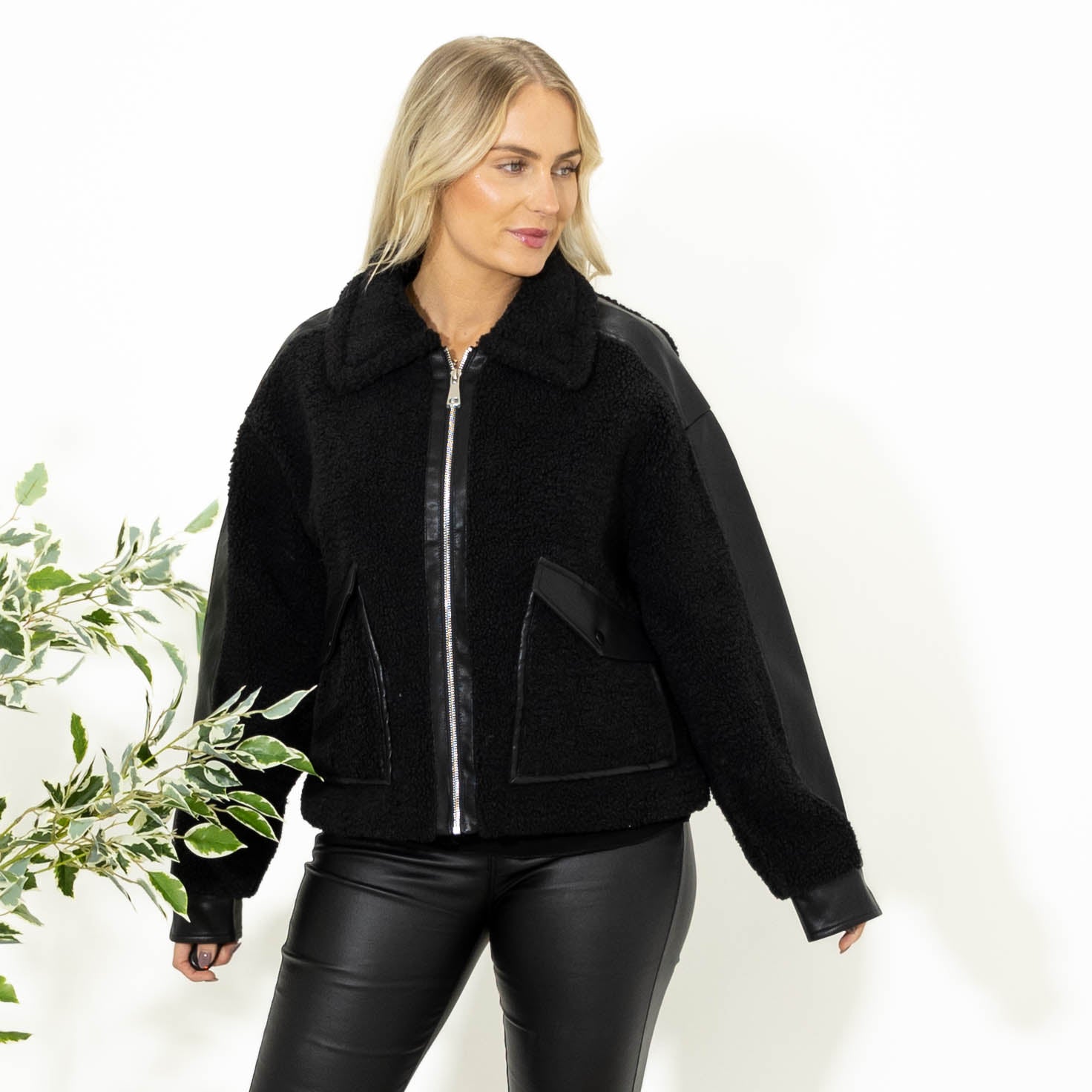 Zenia bamse jakke, Sort