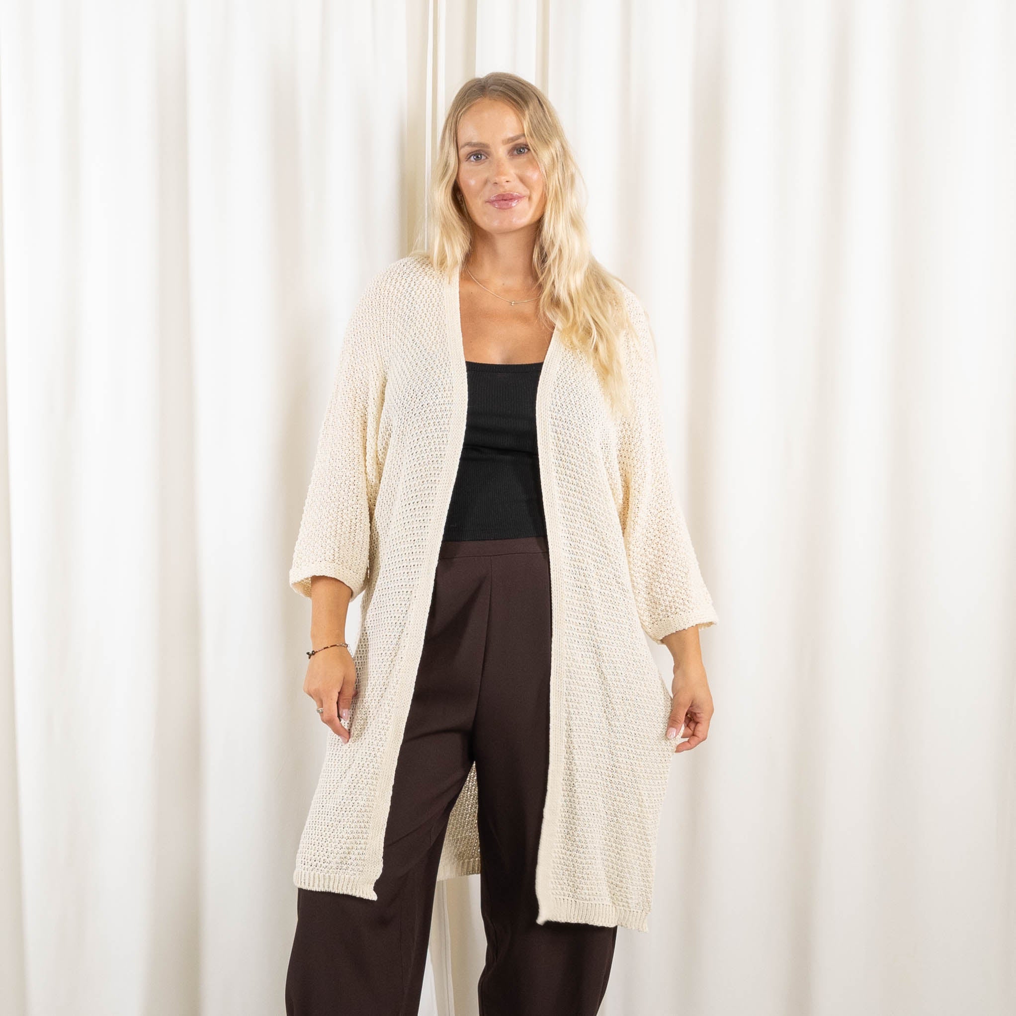 Ninni cardigan, Råhvid