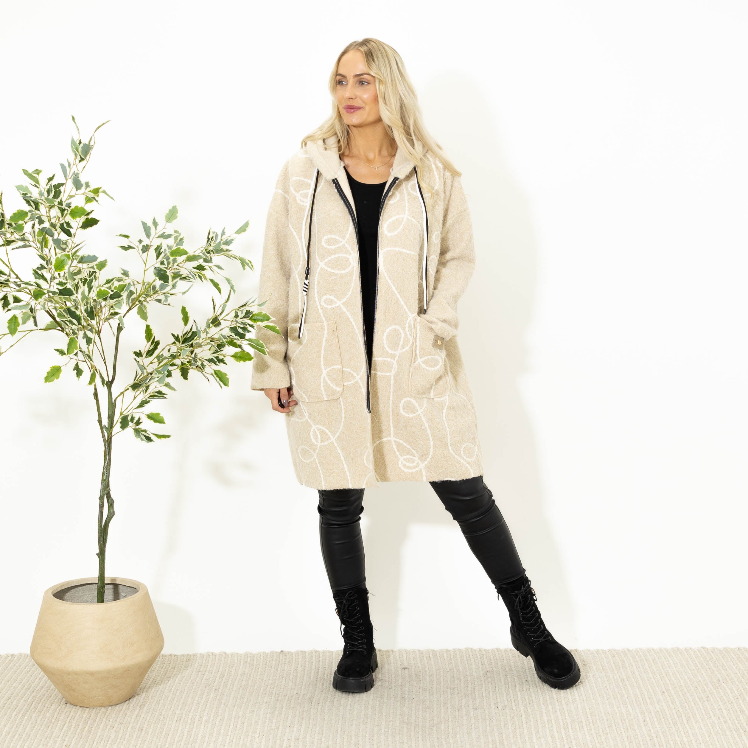 Maddie jakke m. lynlÄs, Beige