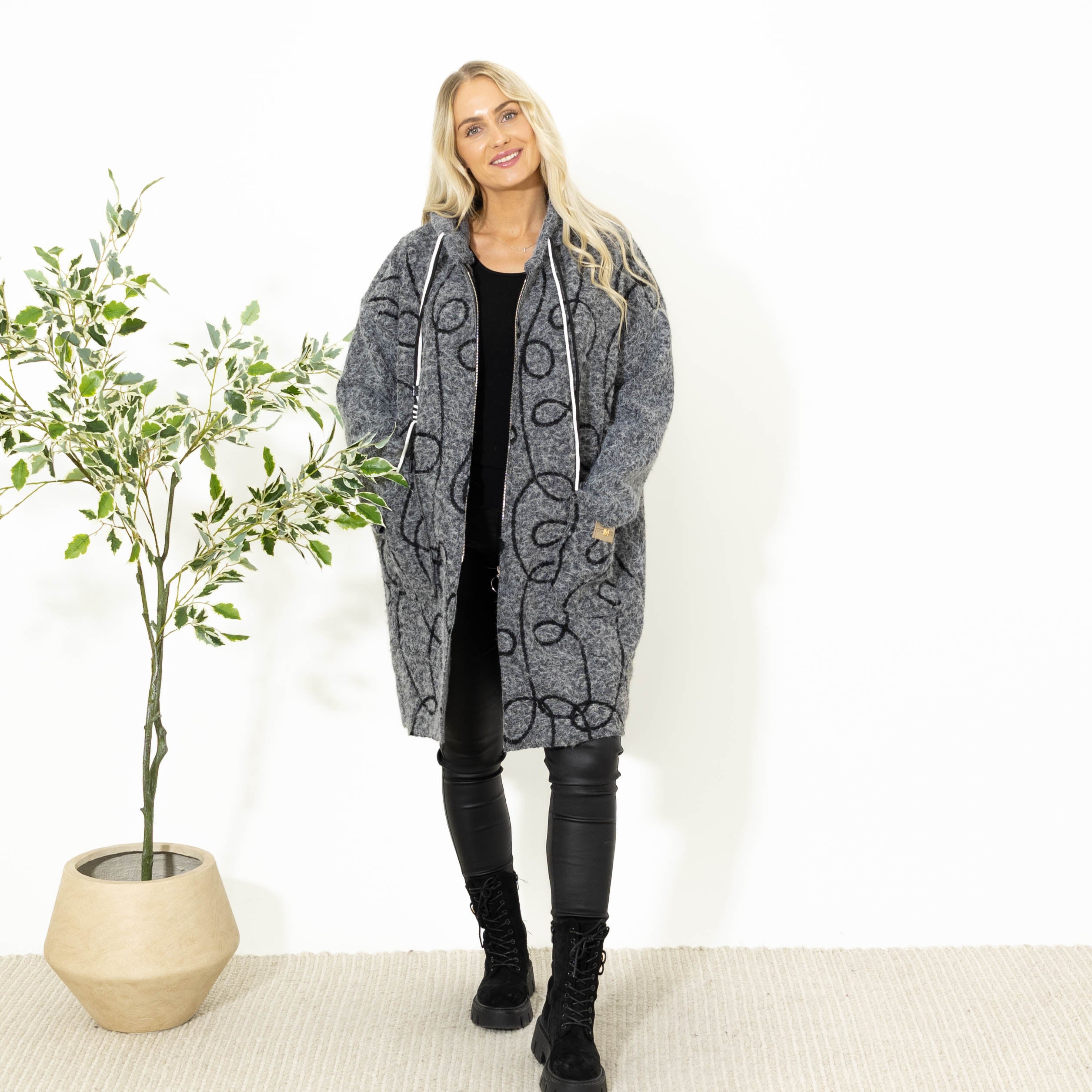 Maddie jakke m. lynlås, Grå