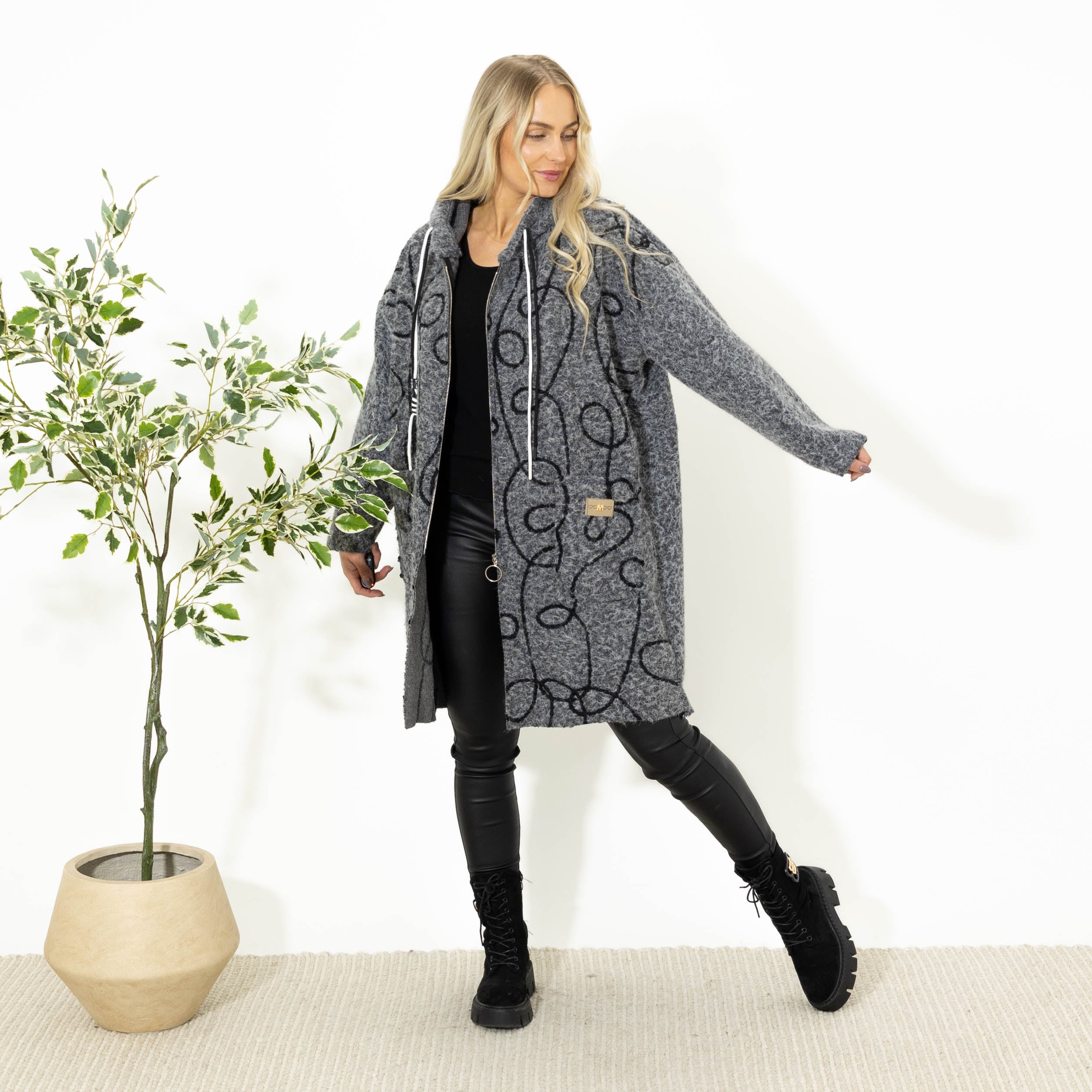 Maddie jakke m. lynlås, Grå