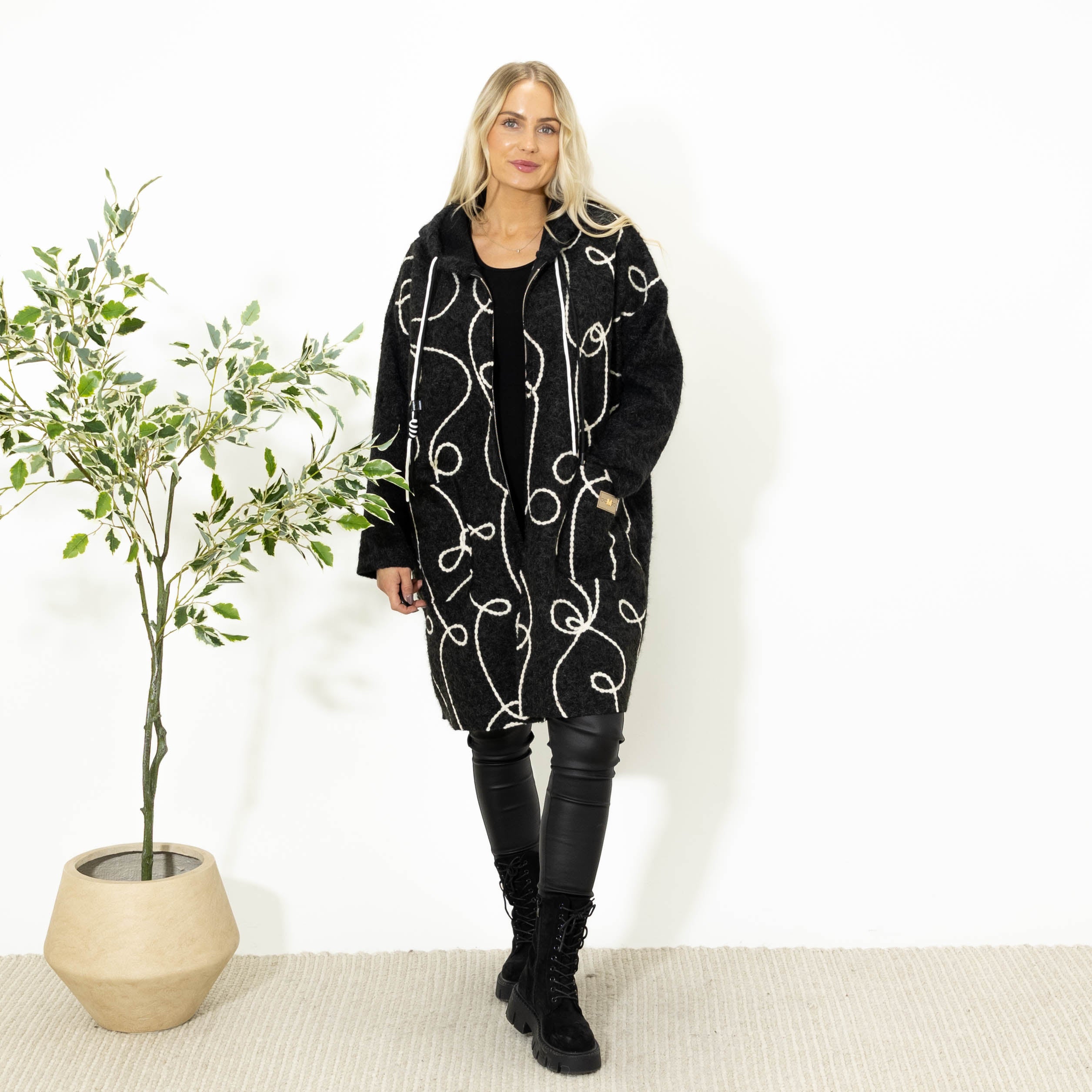 Maddie jakke m. lynlÄs, Sort