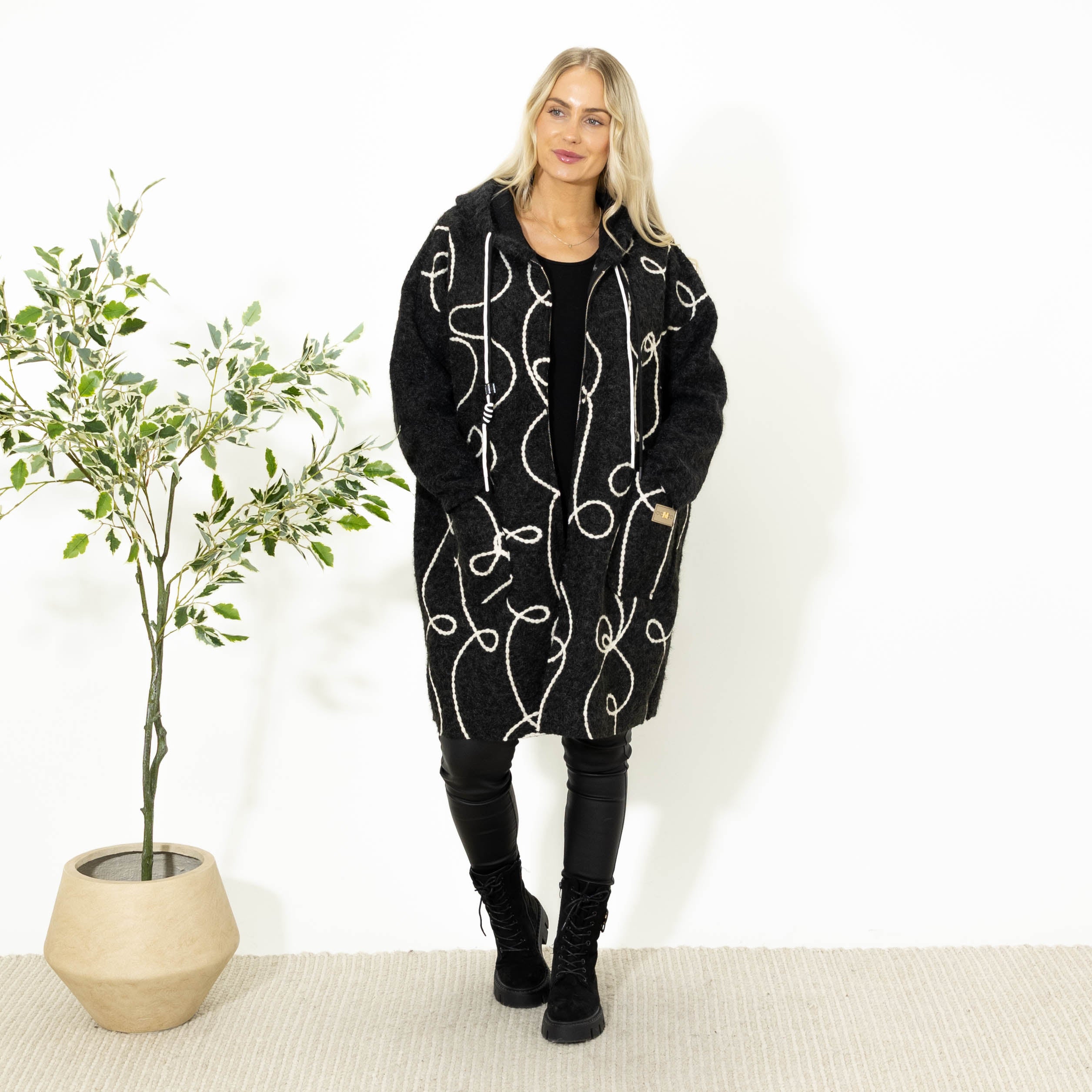 Maddie jakke m. lynlÄs, Sort