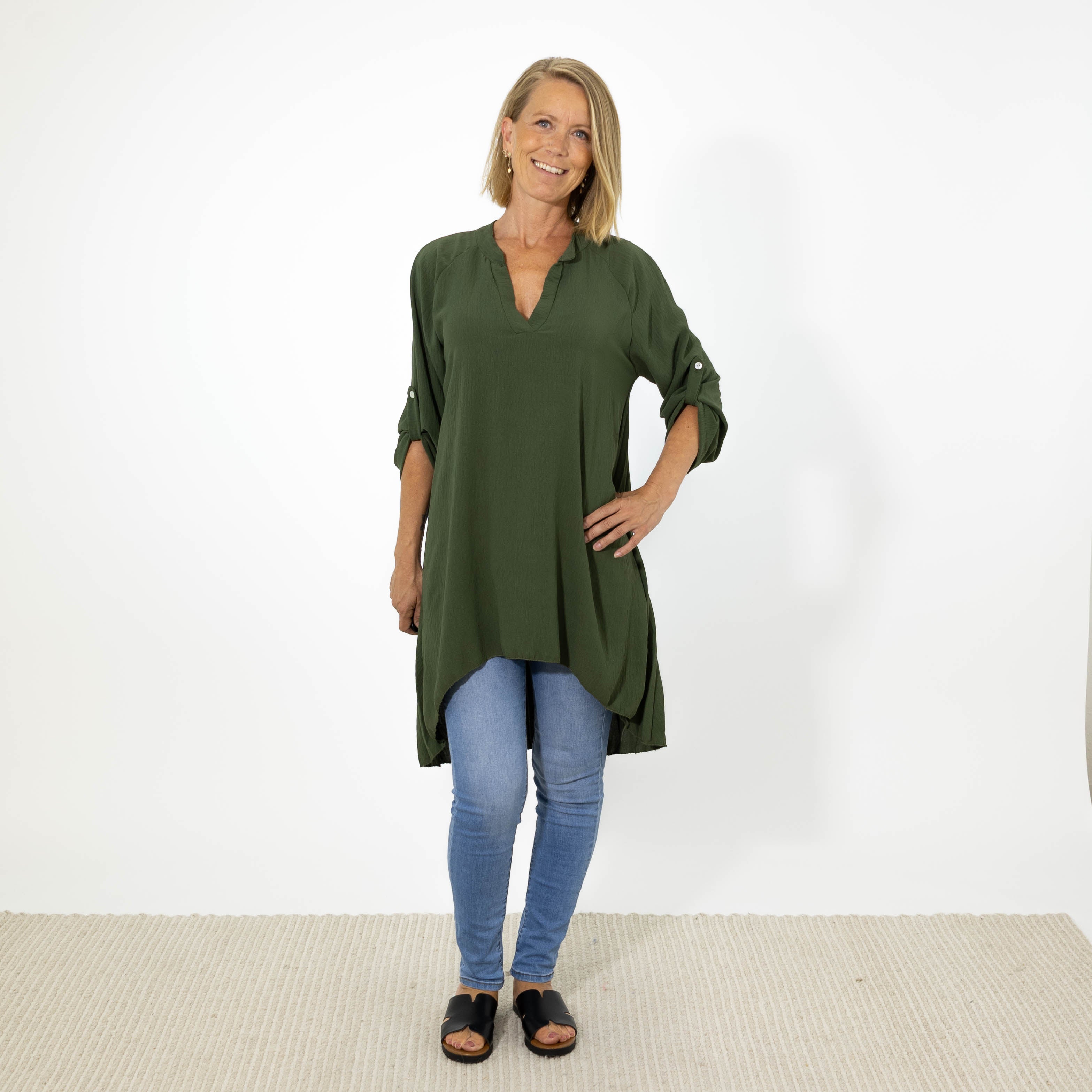 Derry skjorte tunika, Khaki