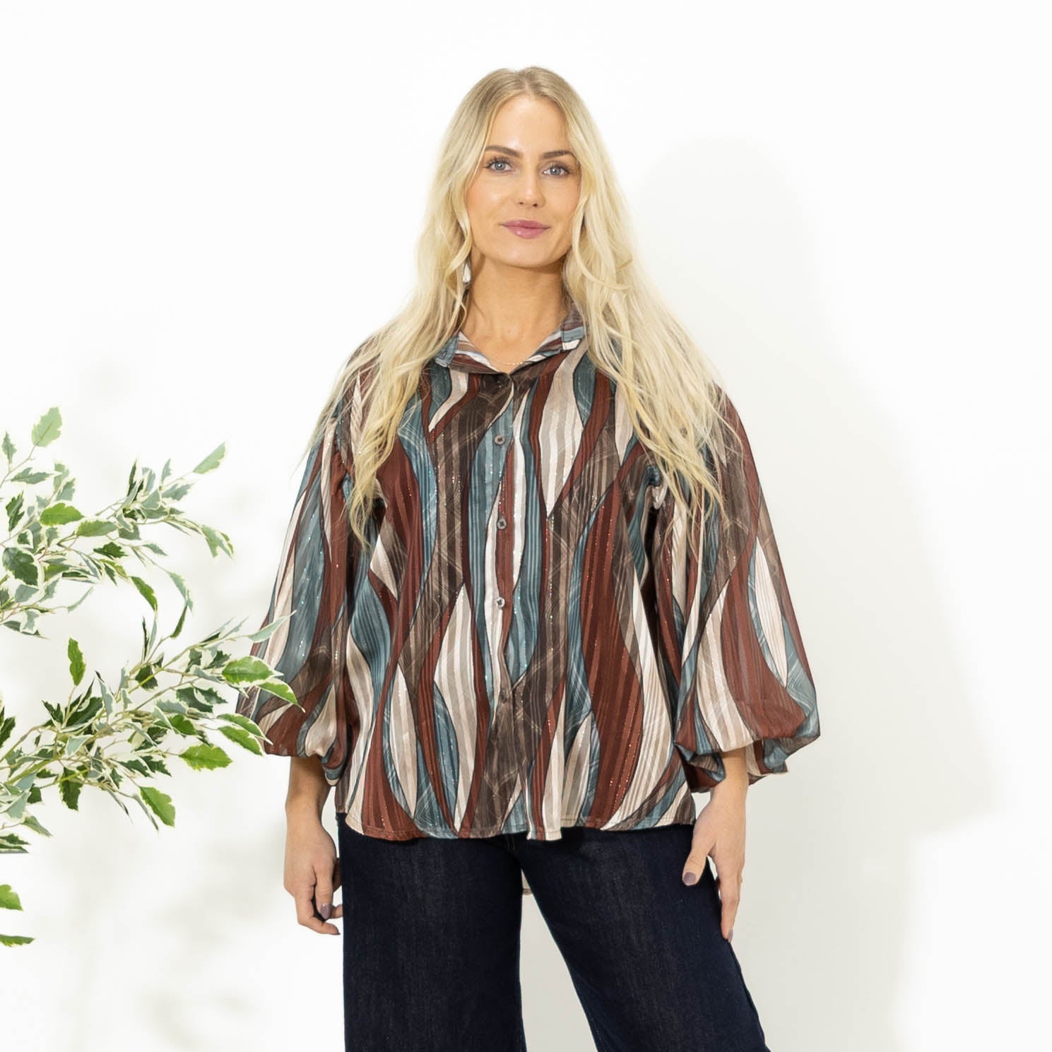 Kimmi skjorte m. ballonærmer, Bordeaux