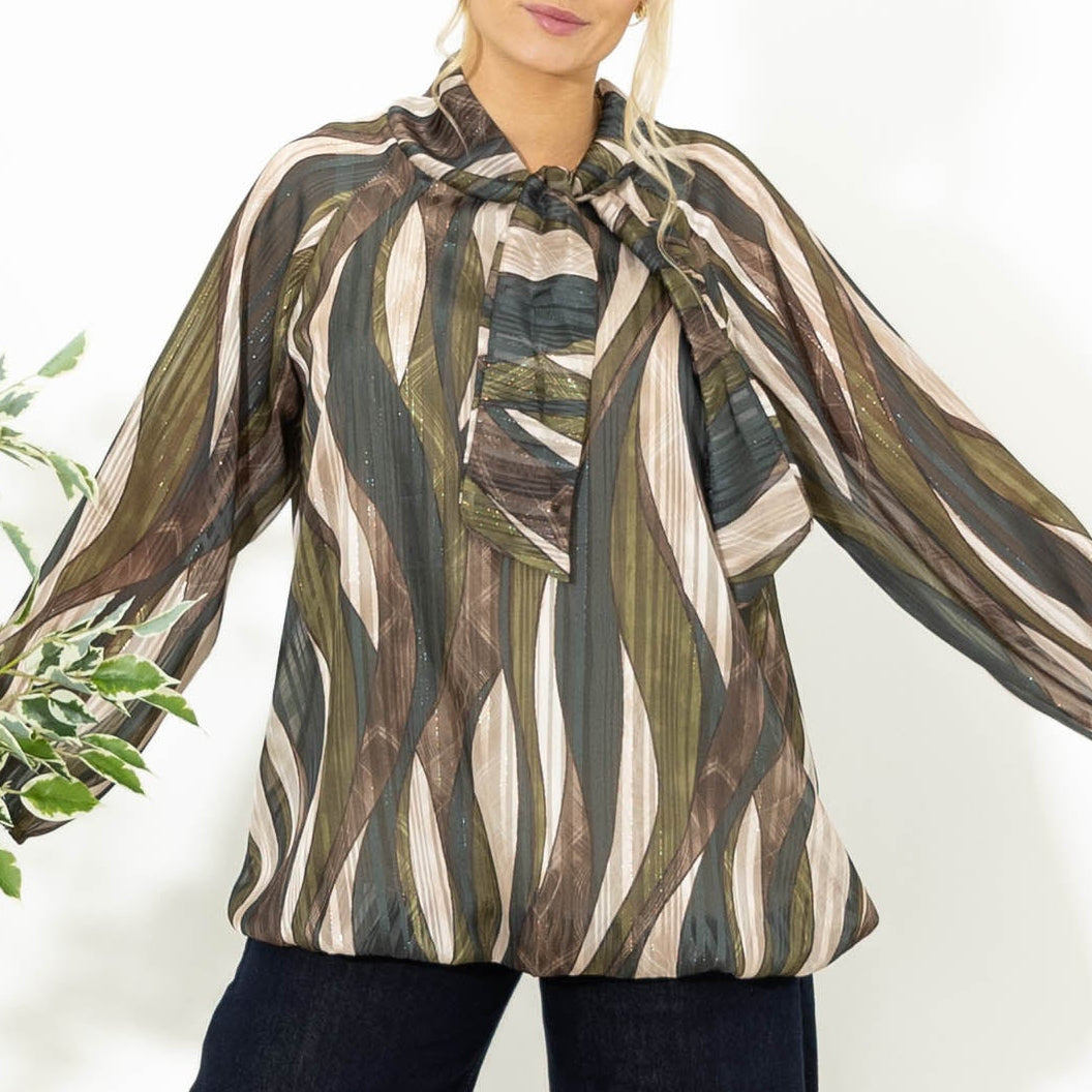 Rachel overdel m. lurex tråd, Khaki