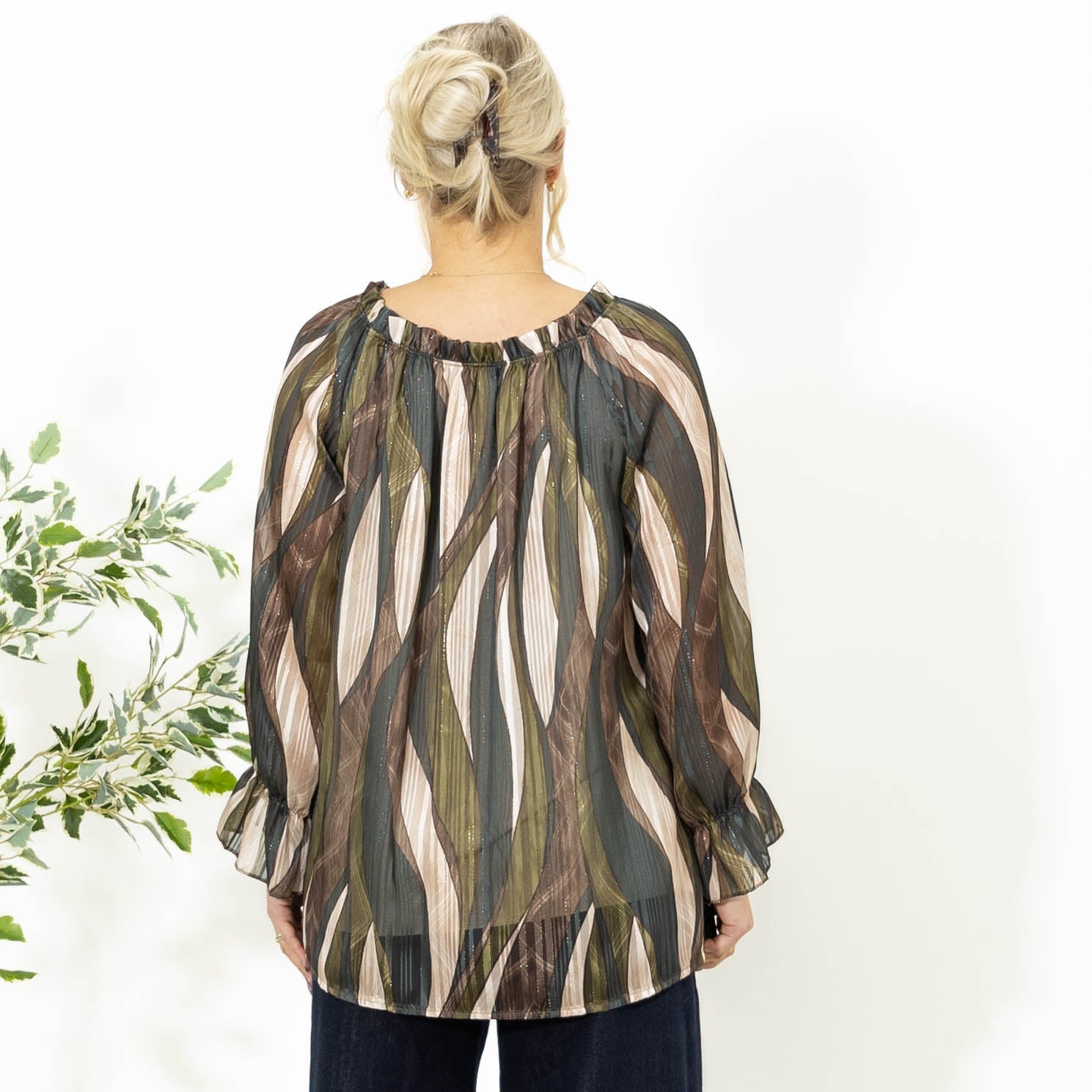 Lisbeth rundhals overdel, Khaki