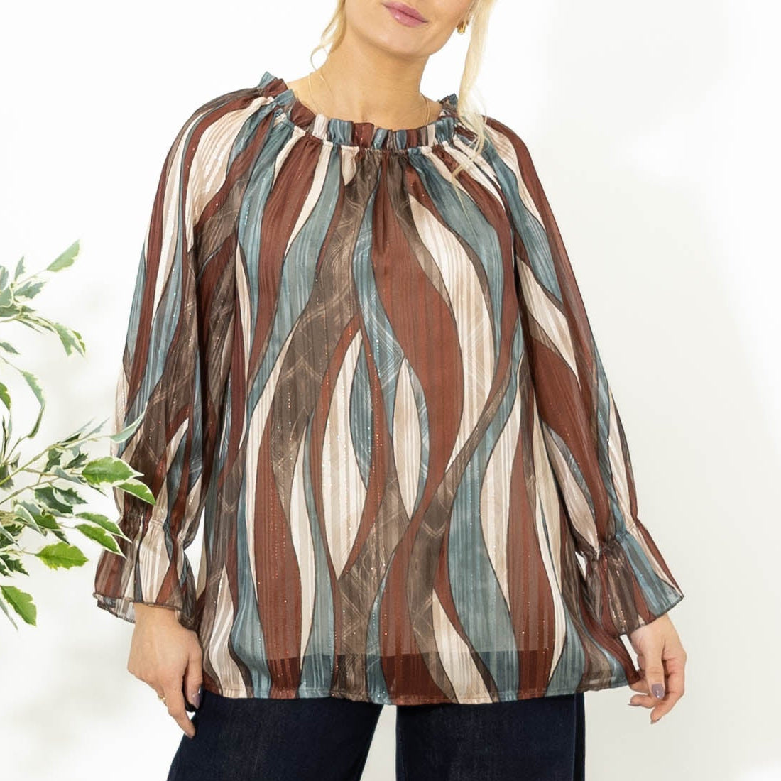 Lisbeth rundhals overdel, Bordeaux