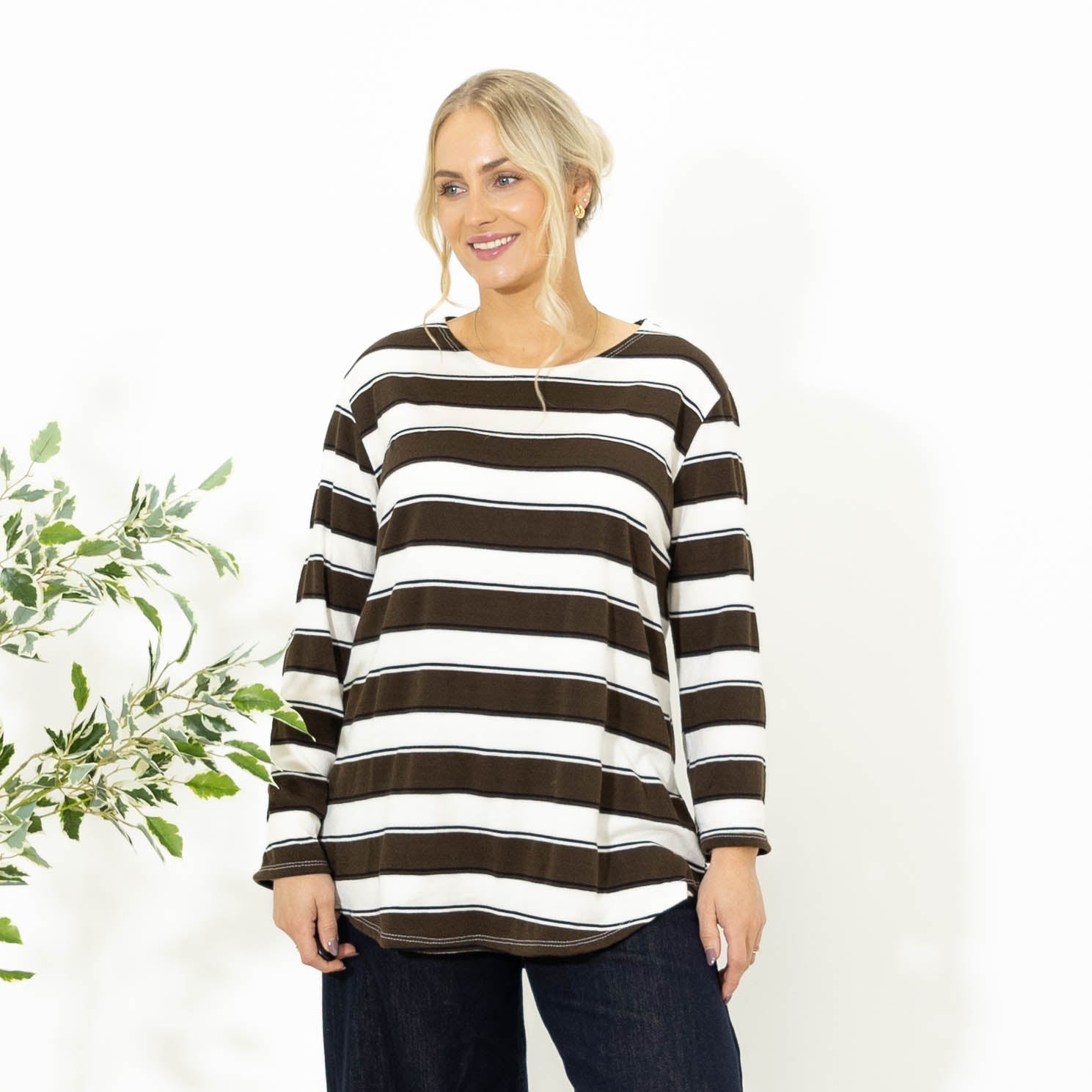 Ilsa stribet viskose strik, Choko