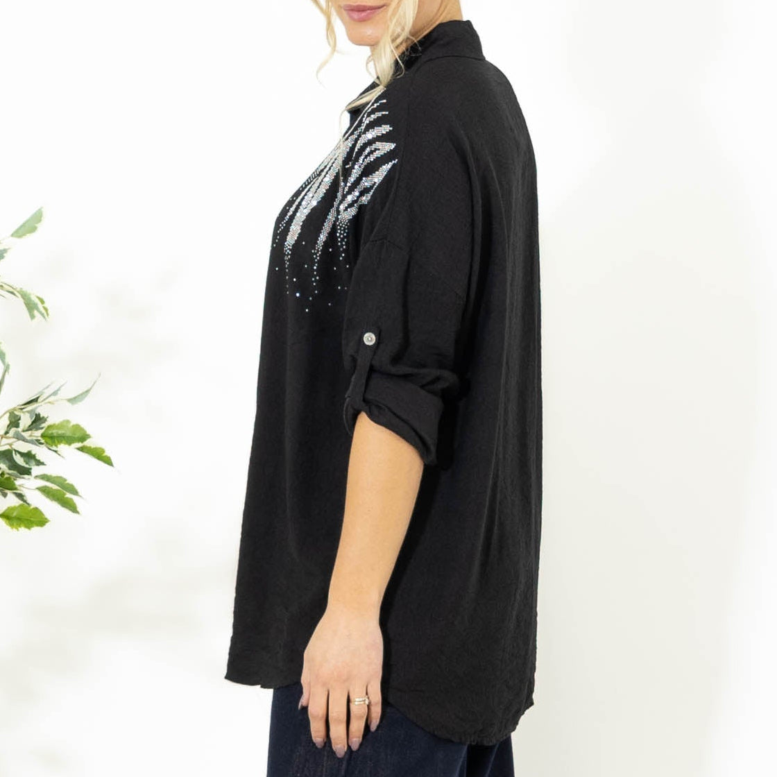 Ginny viskose skjorte, Sort