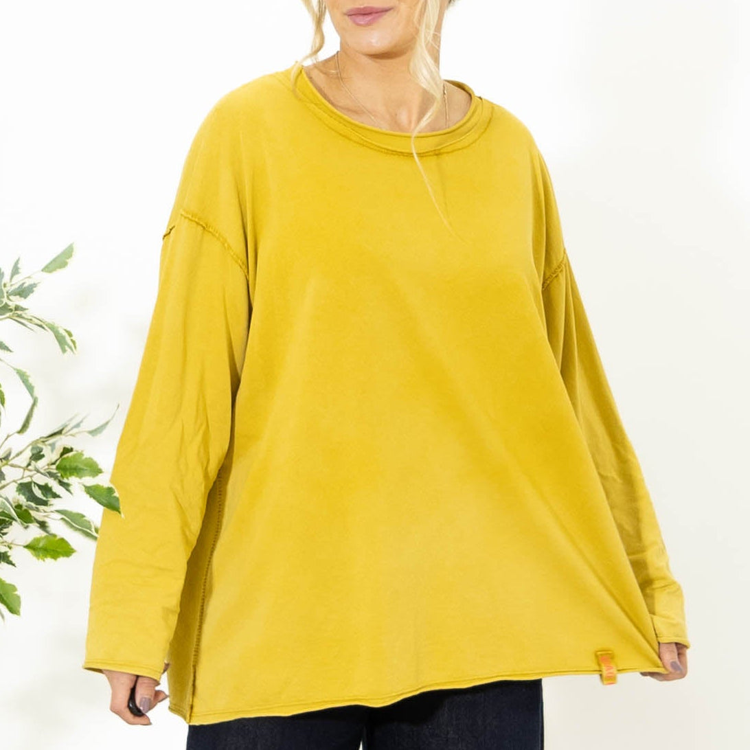 Alberte langærmet t-shirt, Sennep