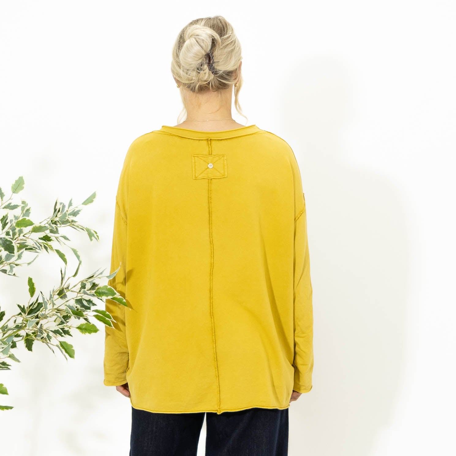 Alberte langærmet t-shirt, Sennep