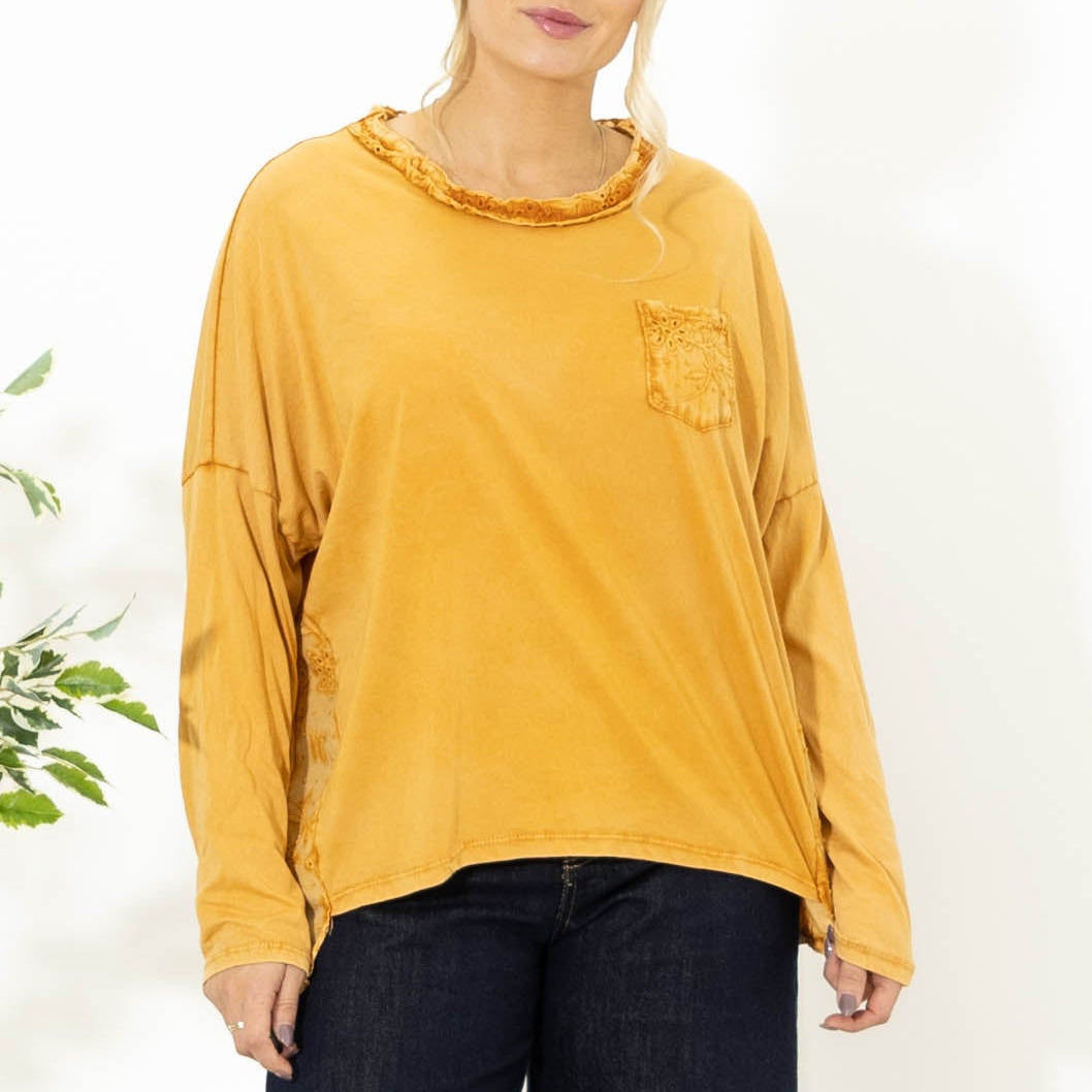 Kendra bomulds overdel, Orange