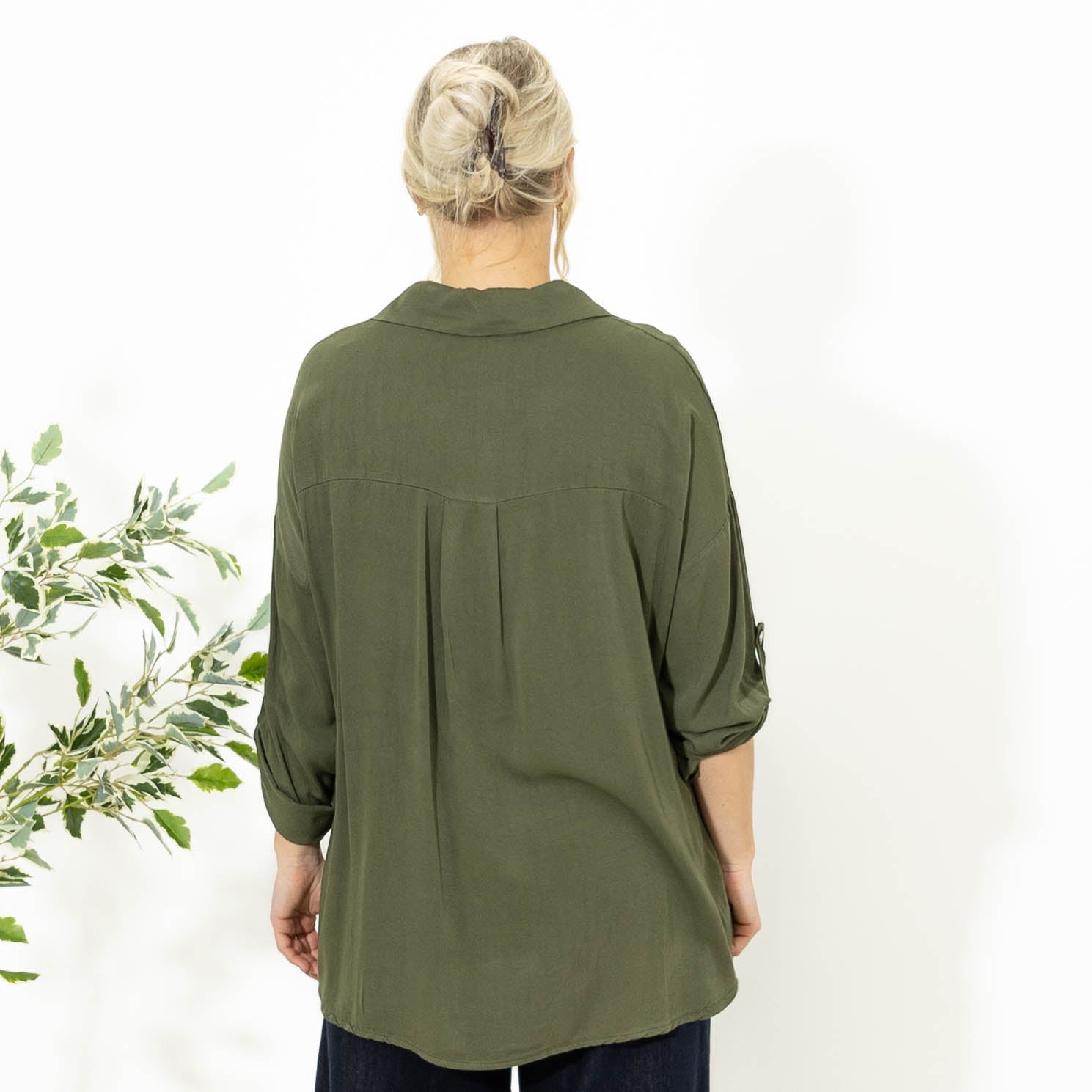 Fiona viskose overdel, Khaki