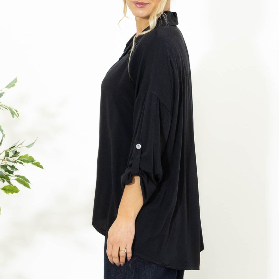 Fiona viskose overdel, Sort