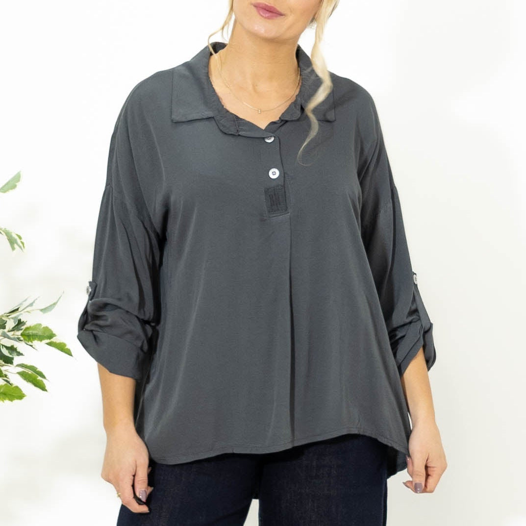 Fiona viskose overdel, Grå