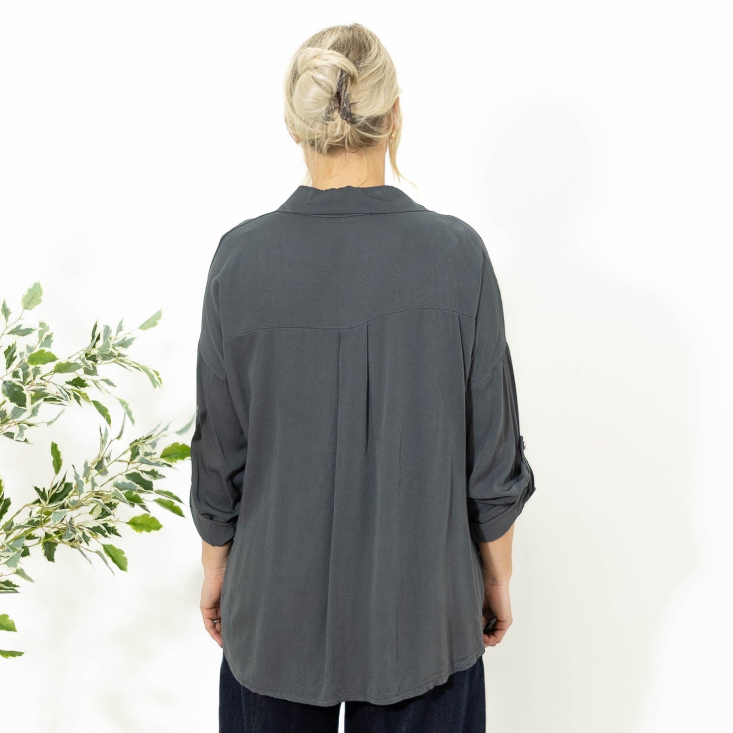 Fiona viskose overdel, Grå